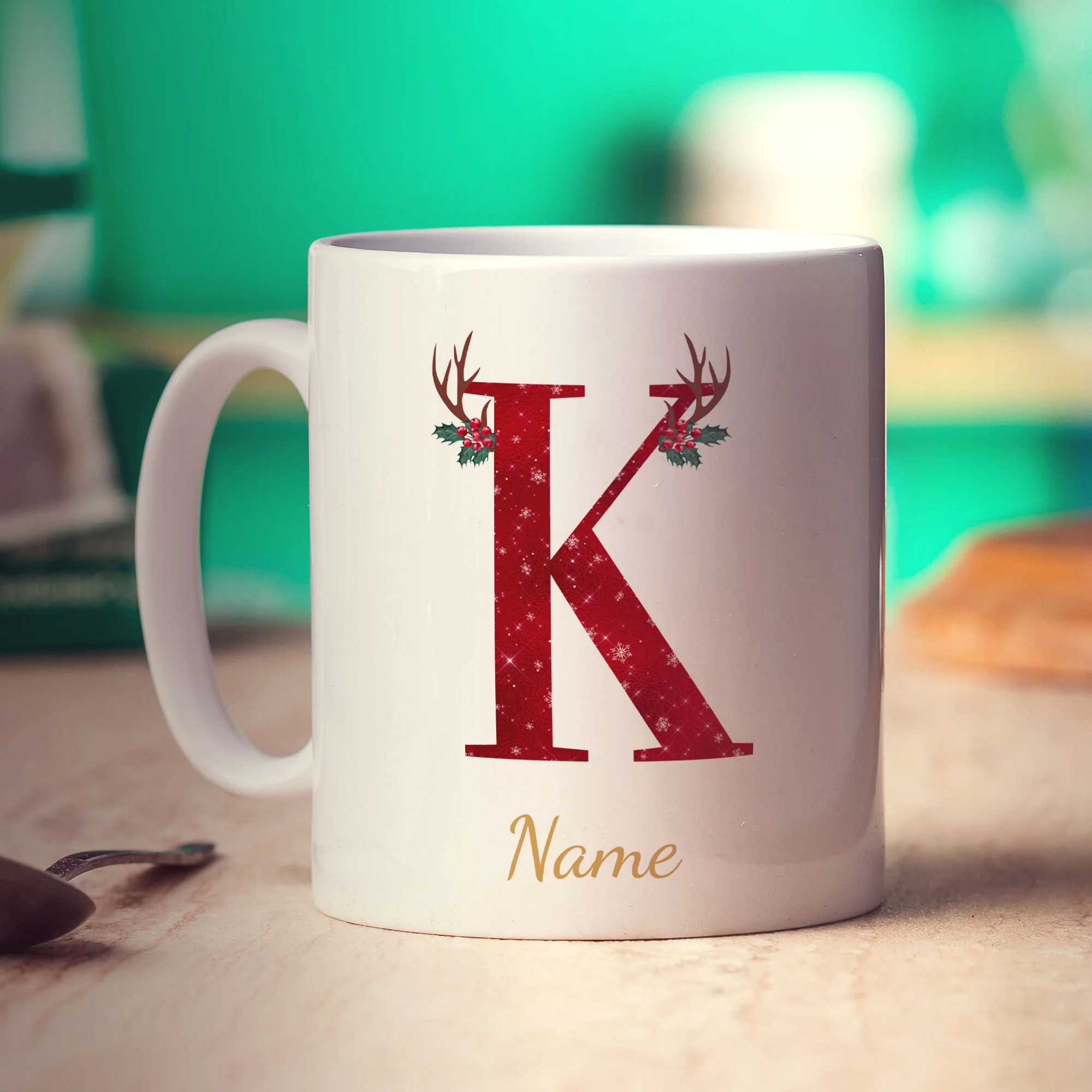 Personalised Festive Initial Mug with Name - Image 34