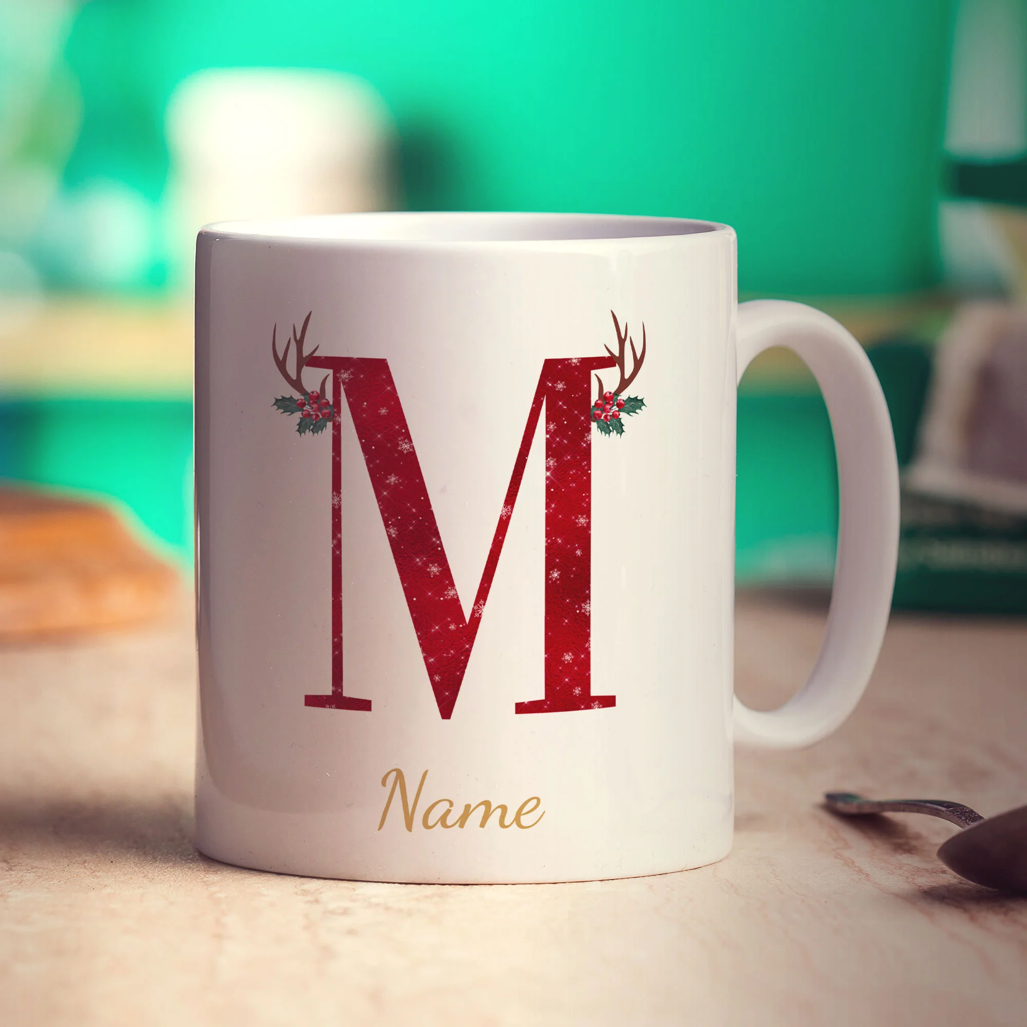 Personalised Festive Initial Mug with Name - Image 39
