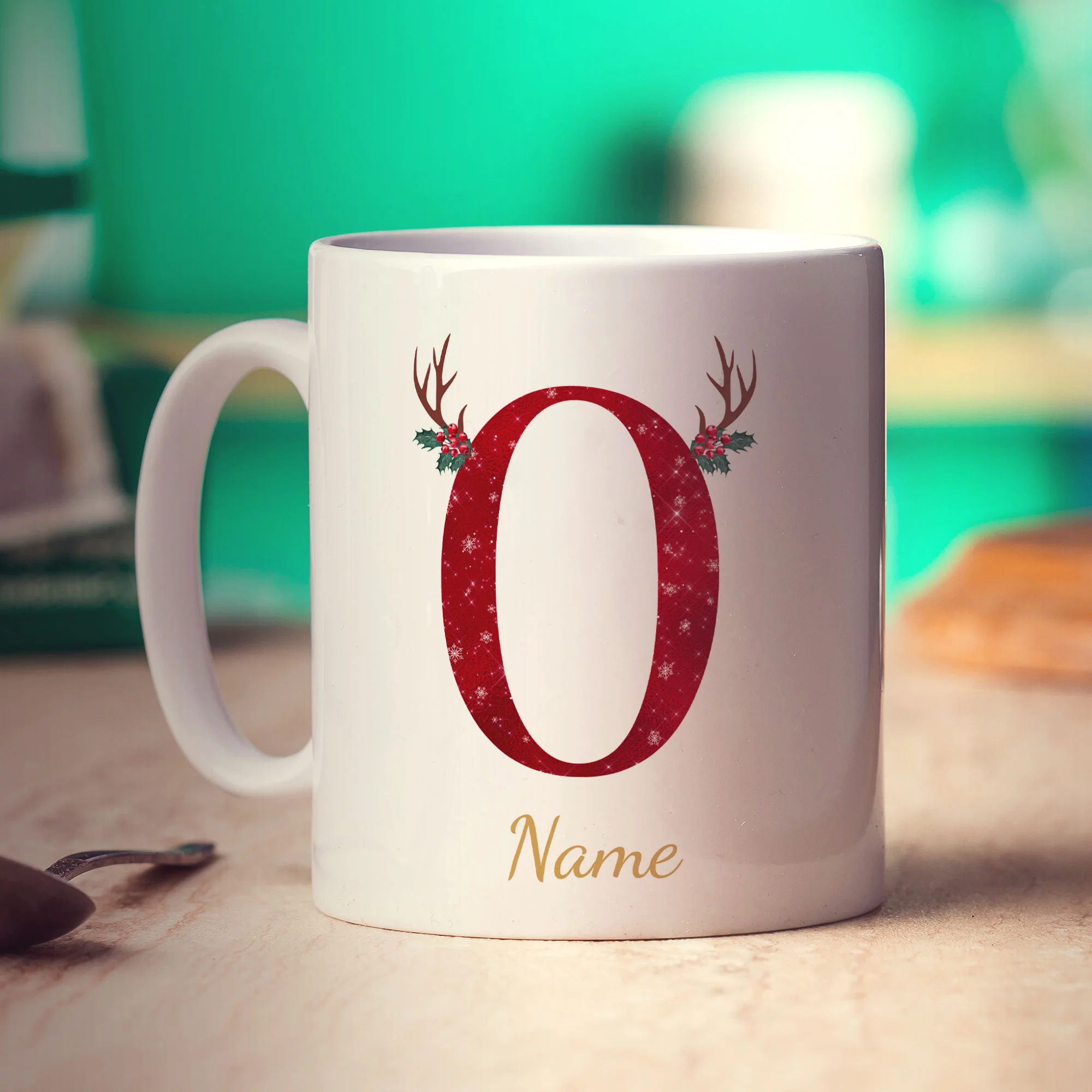 Personalised Festive Initial Mug with Name - Image 45