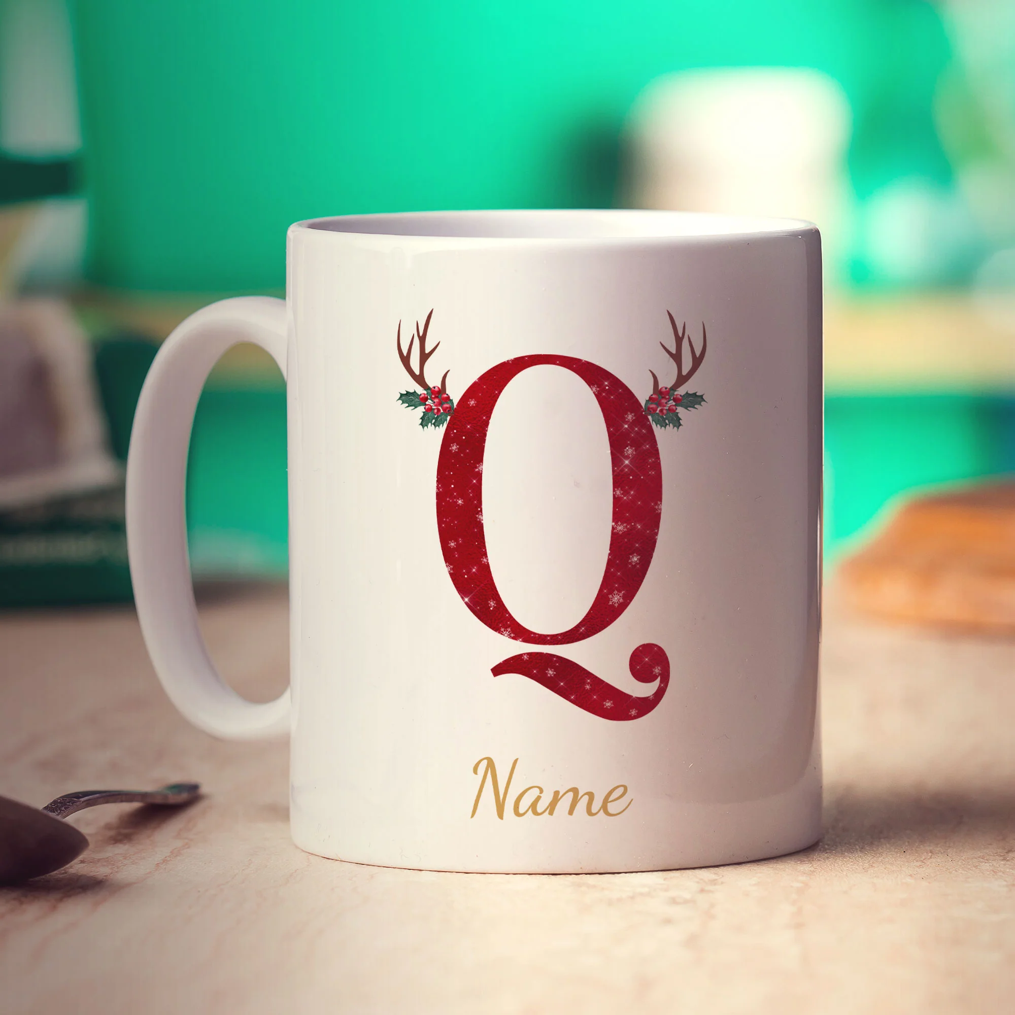 Personalised Festive Initial Mug with Name - Image 51