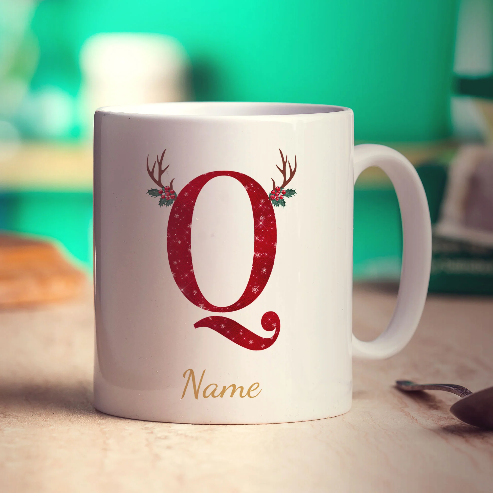 Personalised Festive Initial Mug with Name - Image 52