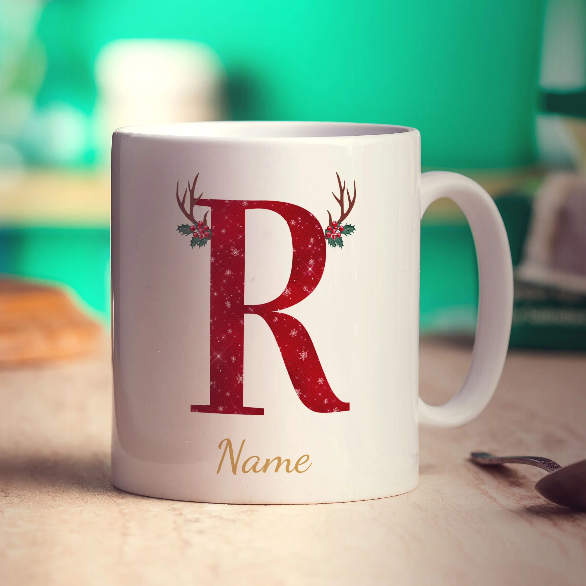 Personalised Festive Initial Mug with Name - Image 54
