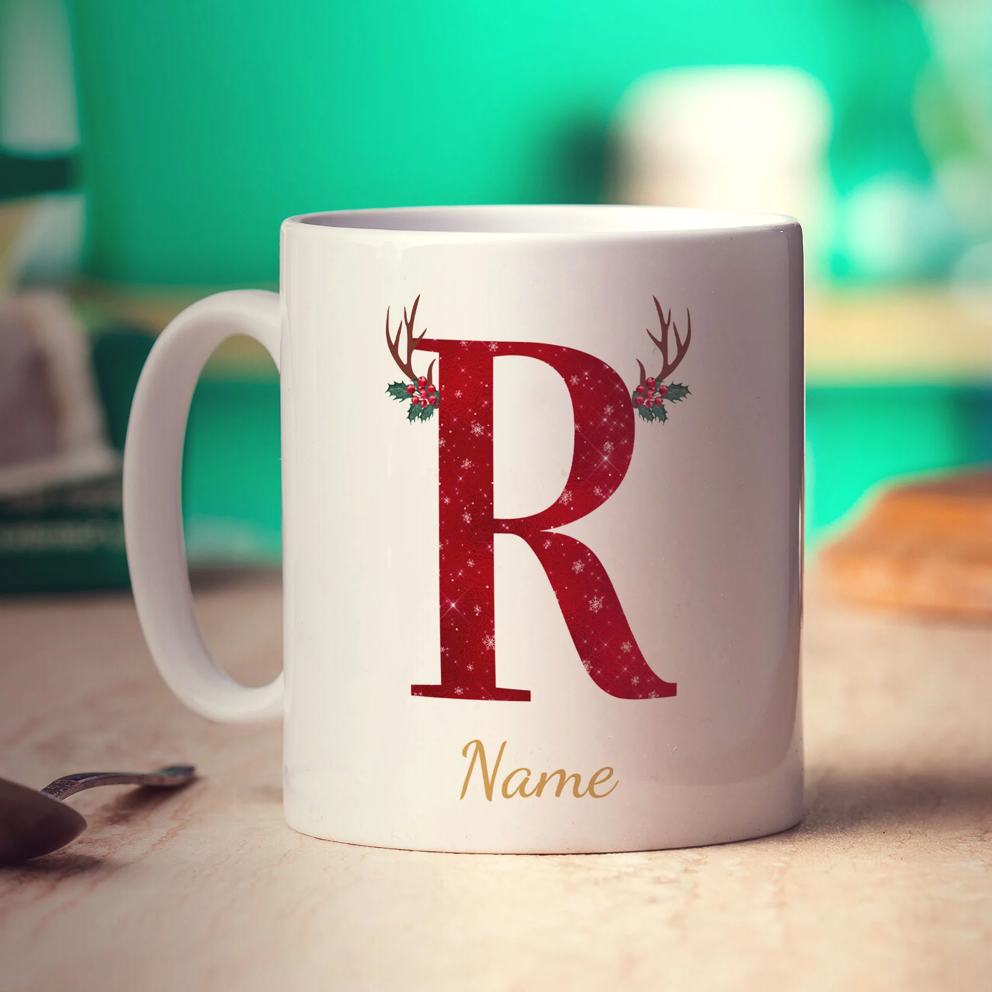 Personalised Festive Initial Mug with Name - Image 55