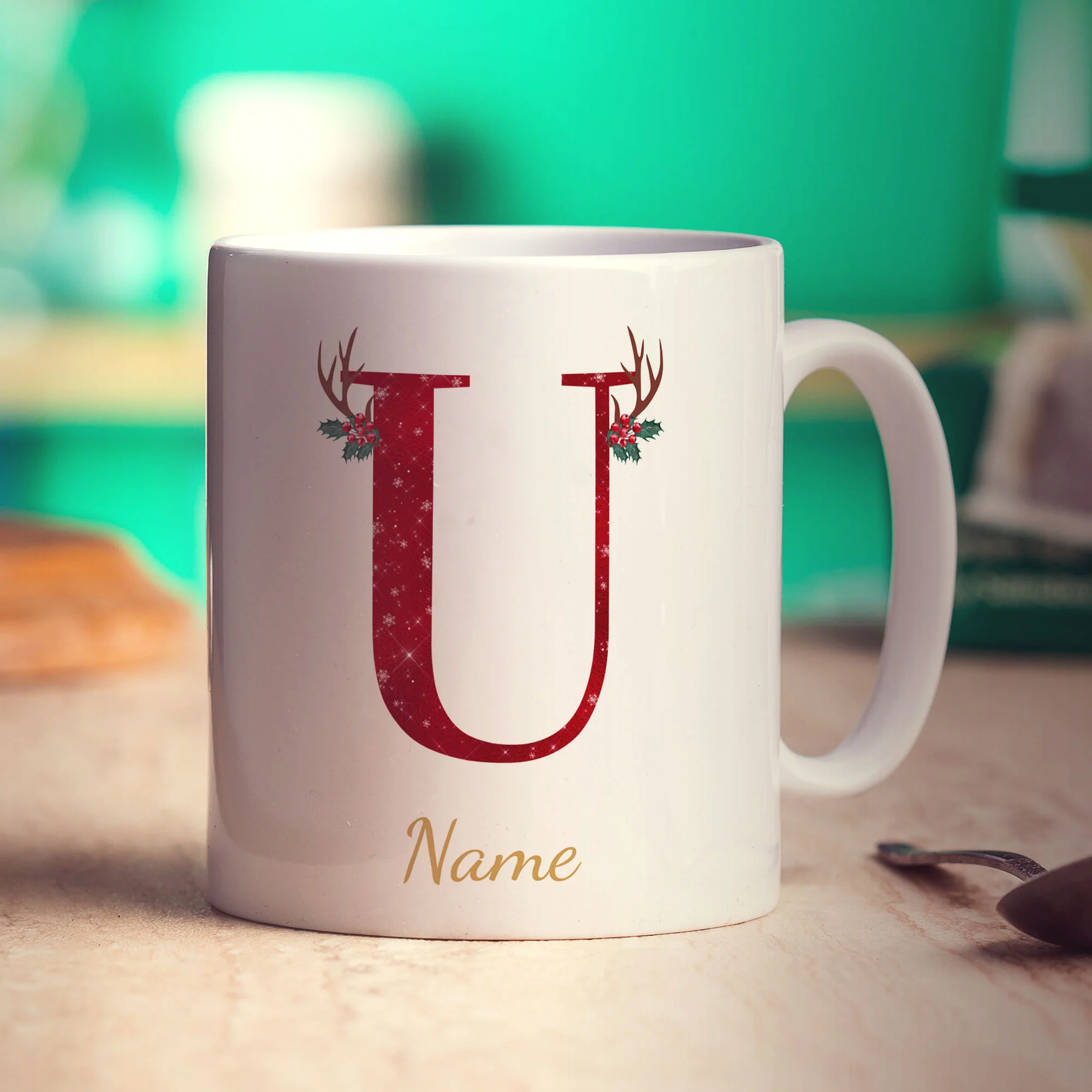 Personalised Festive Initial Mug with Name - Image 64