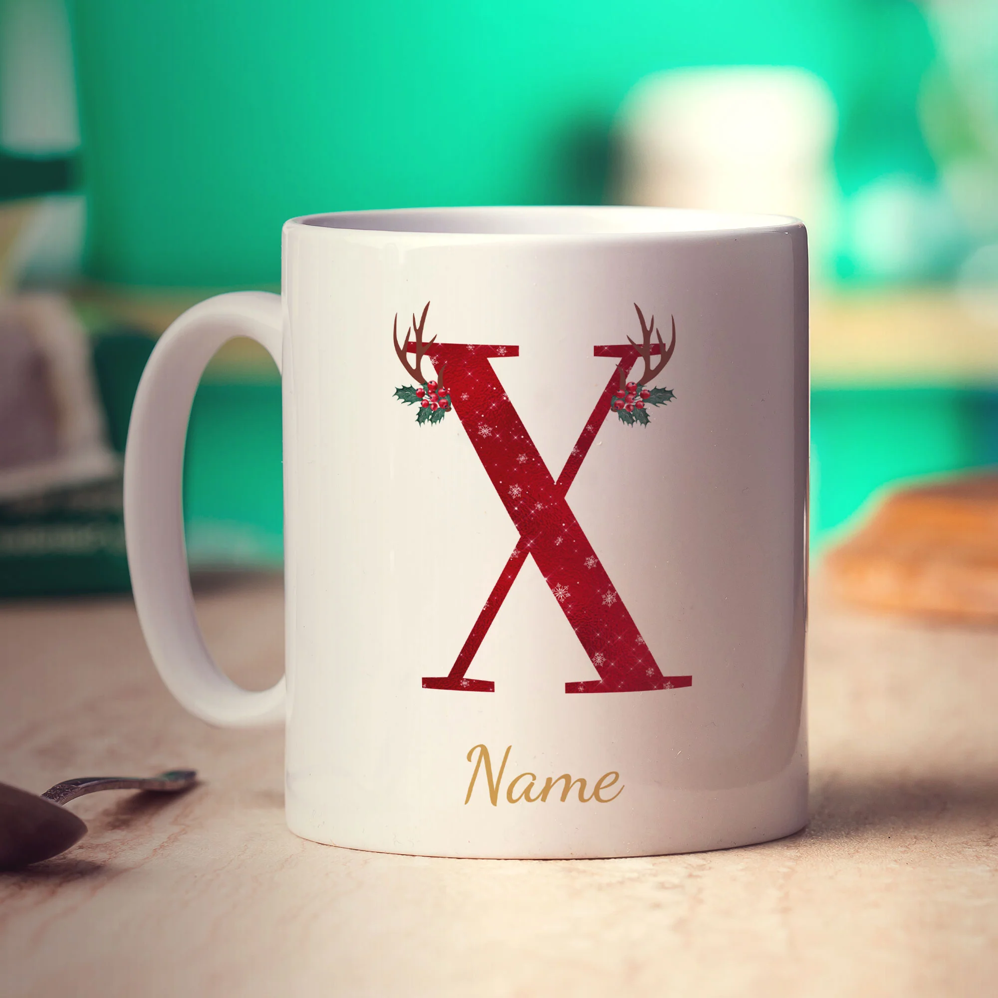 Personalised Festive Initial Mug with Name - Image 72