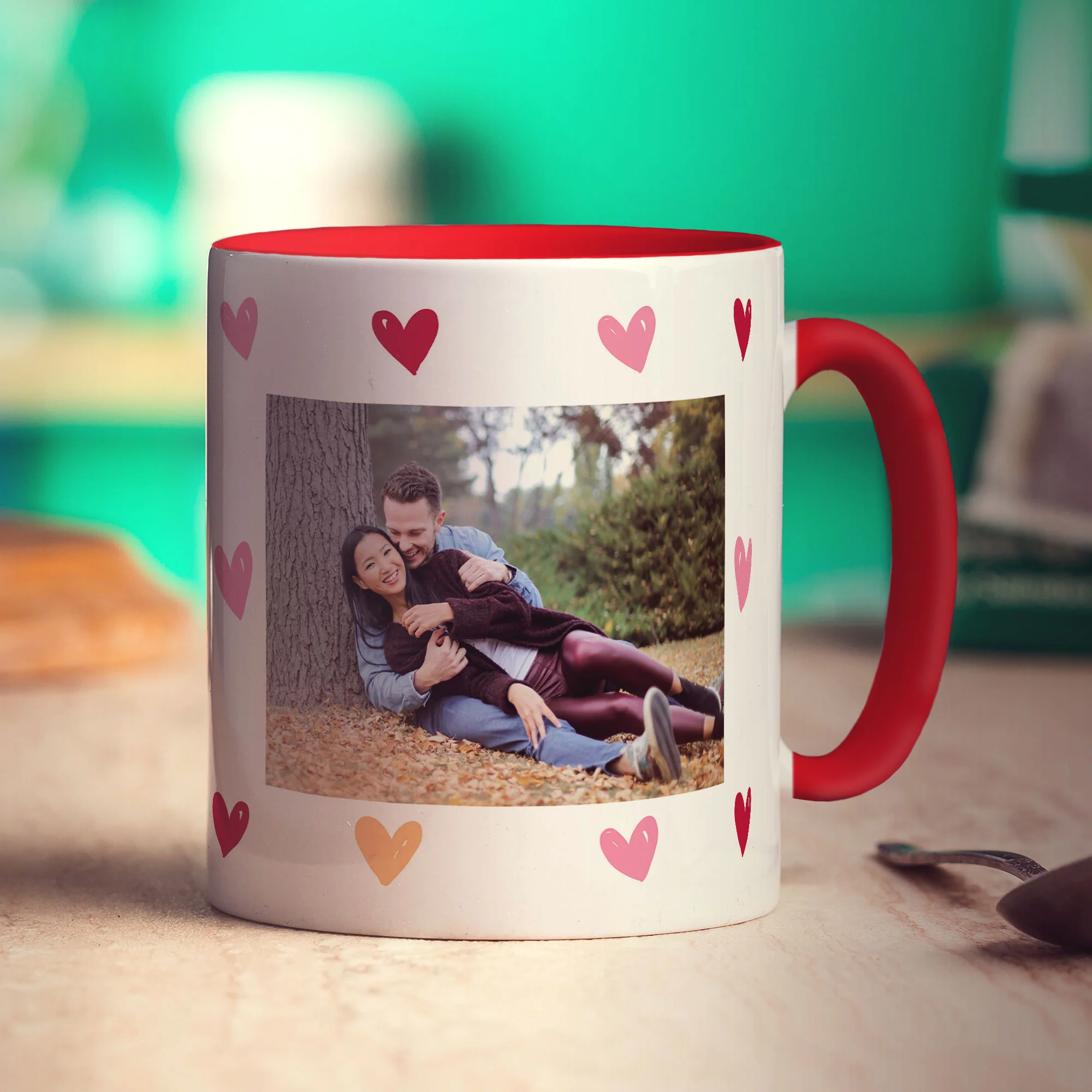 Hearts Personalised Photo Mug with Message - Image 10