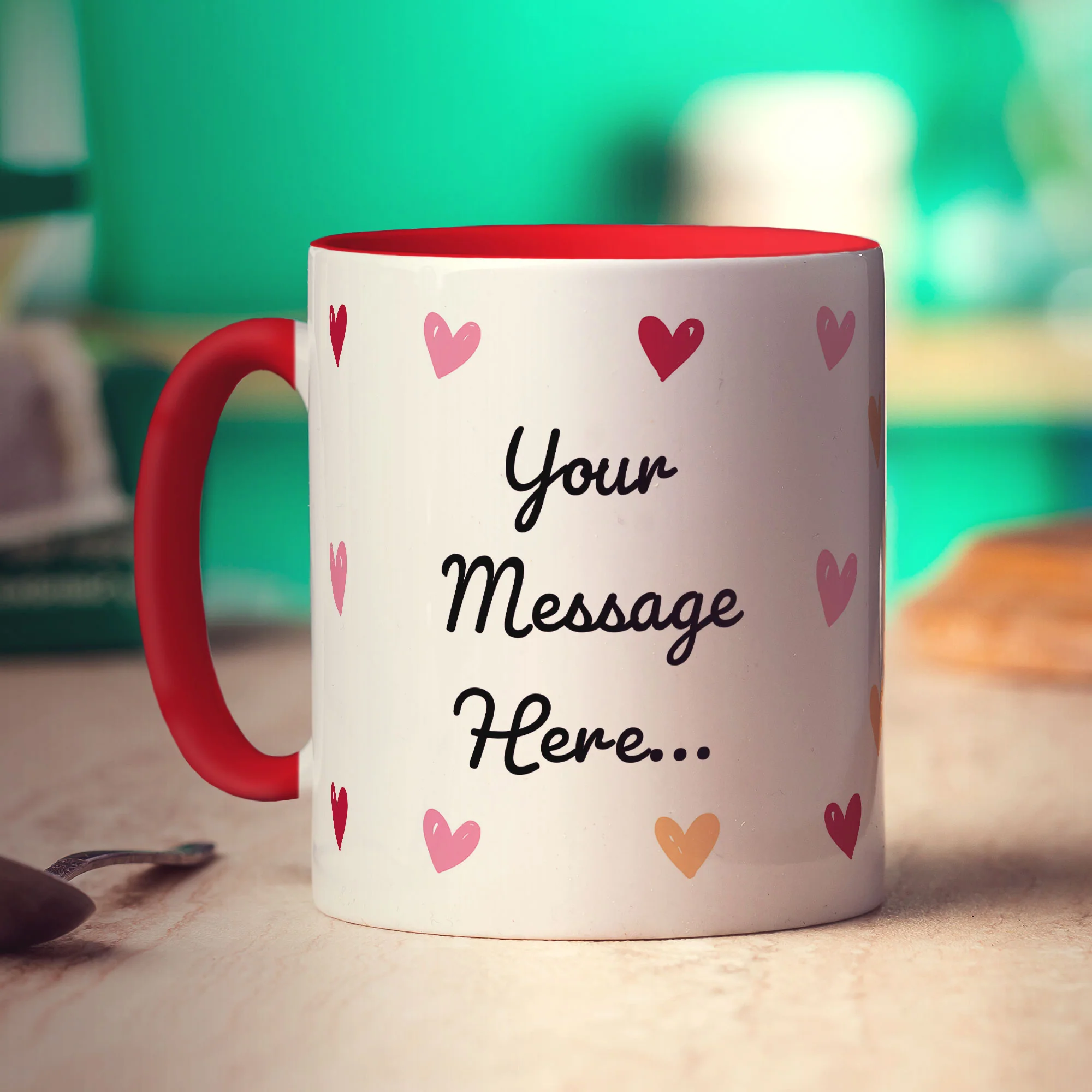 Hearts Personalised Photo Mug with Message - Image 11