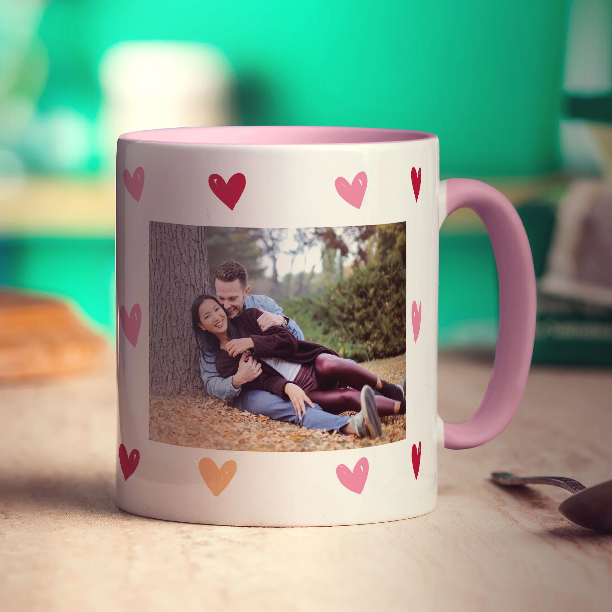 Hearts Personalised Photo Mug with Message - Image 12