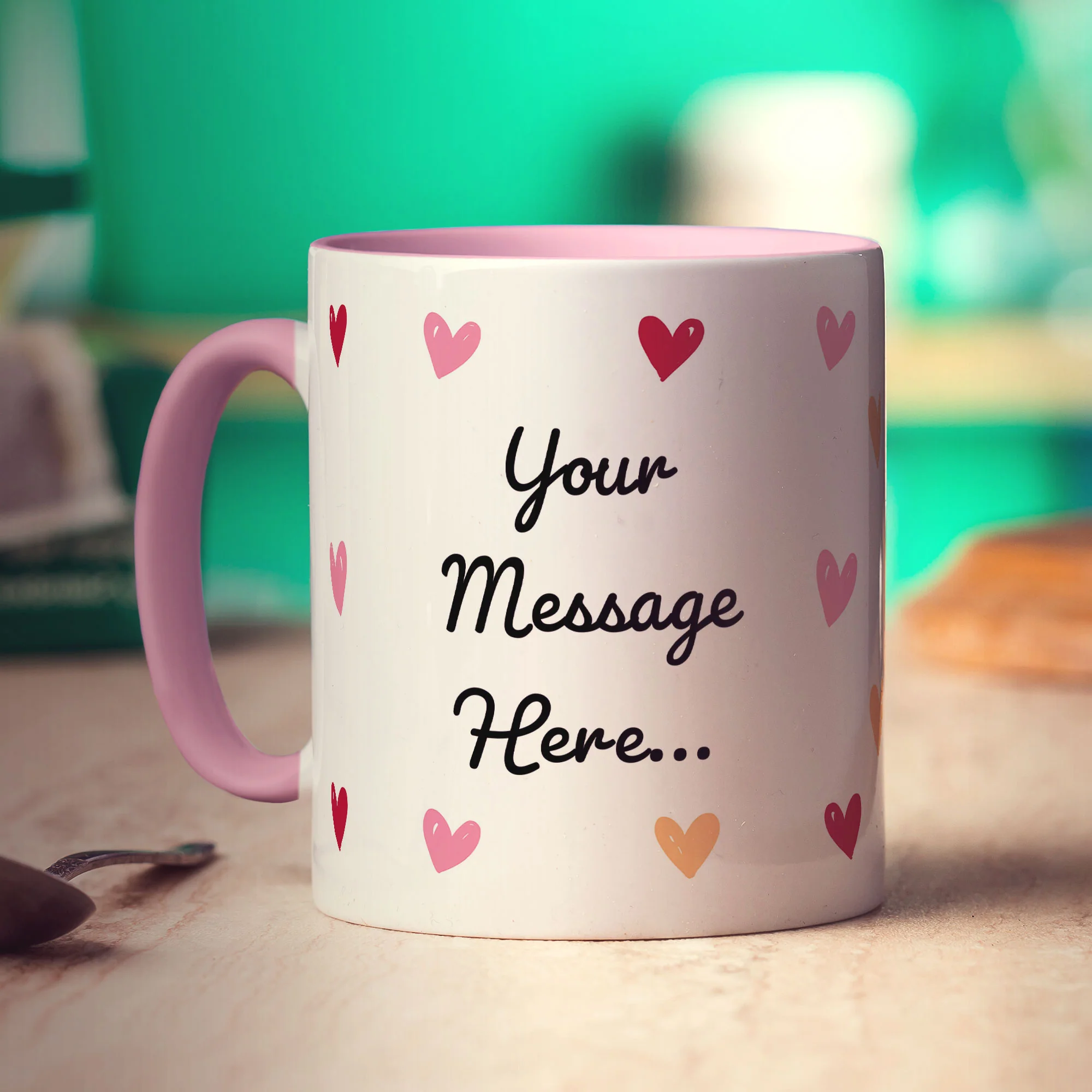 Hearts Personalised Photo Mug with Message - Image 13