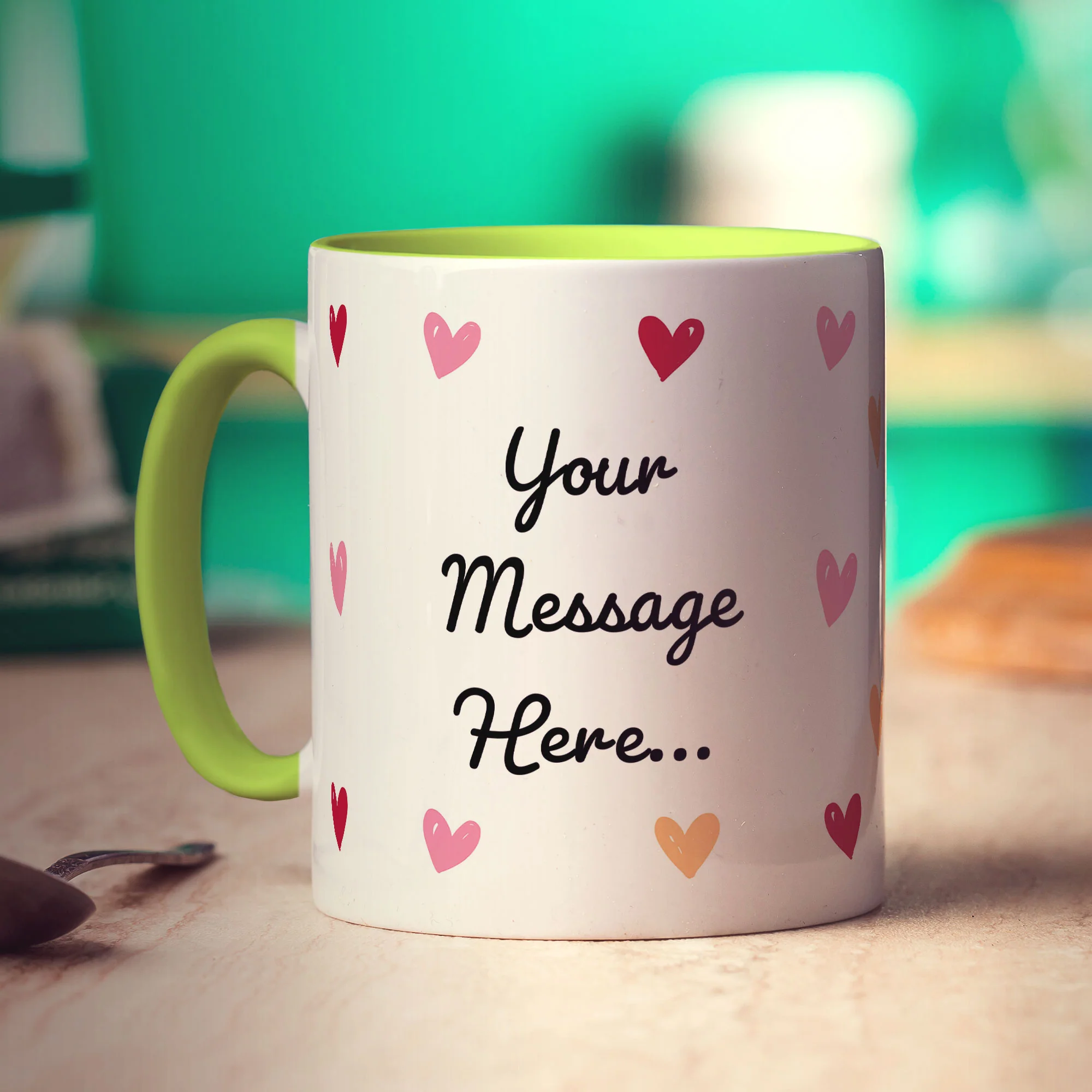 Hearts Personalised Photo Mug with Message - Image 15