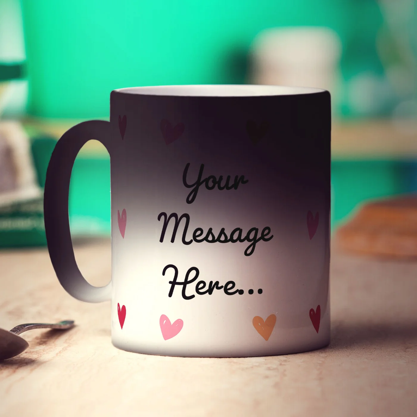 Hearts Personalised Photo Mug with Message - Image 17
