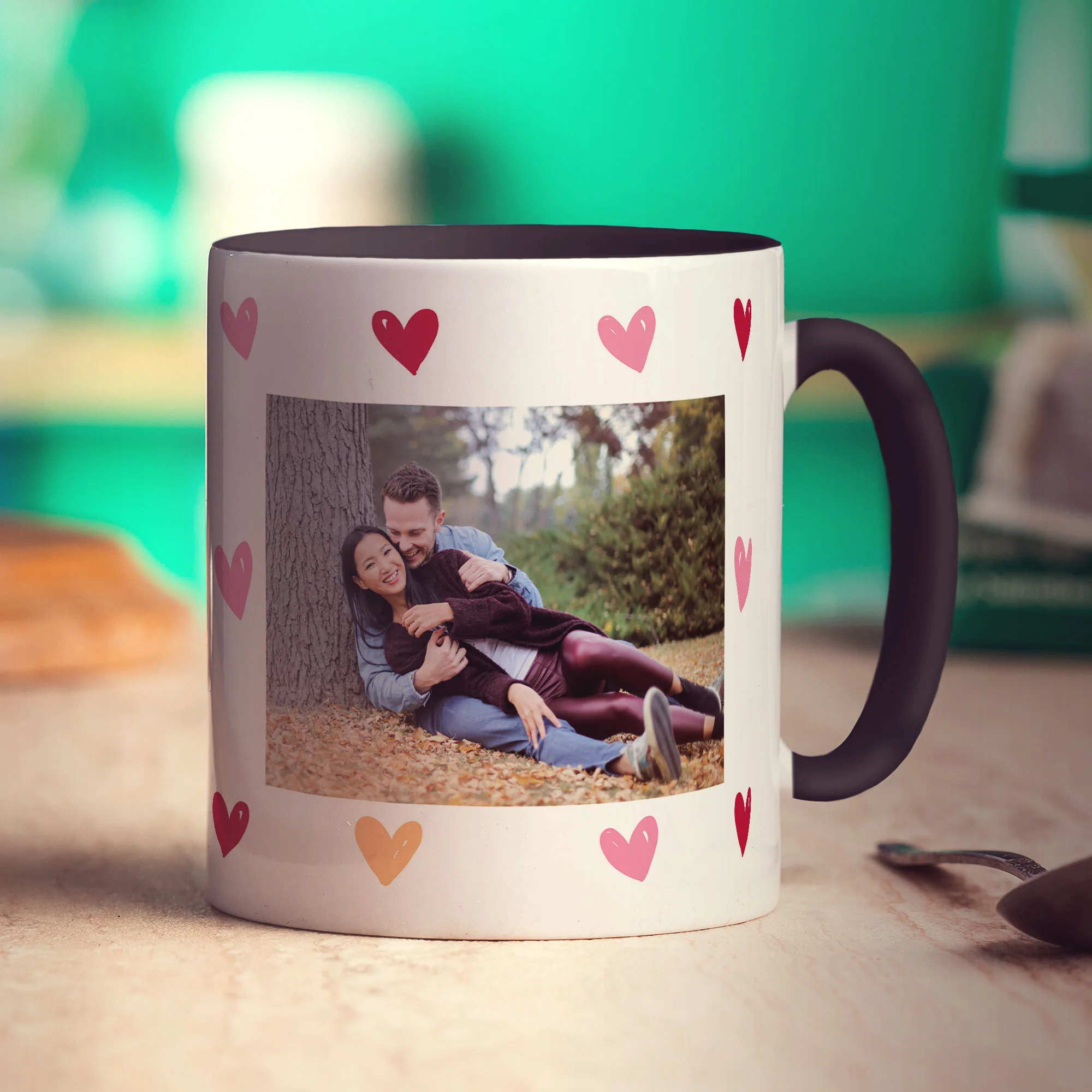 Hearts Personalised Photo Mug with Message - Image 8