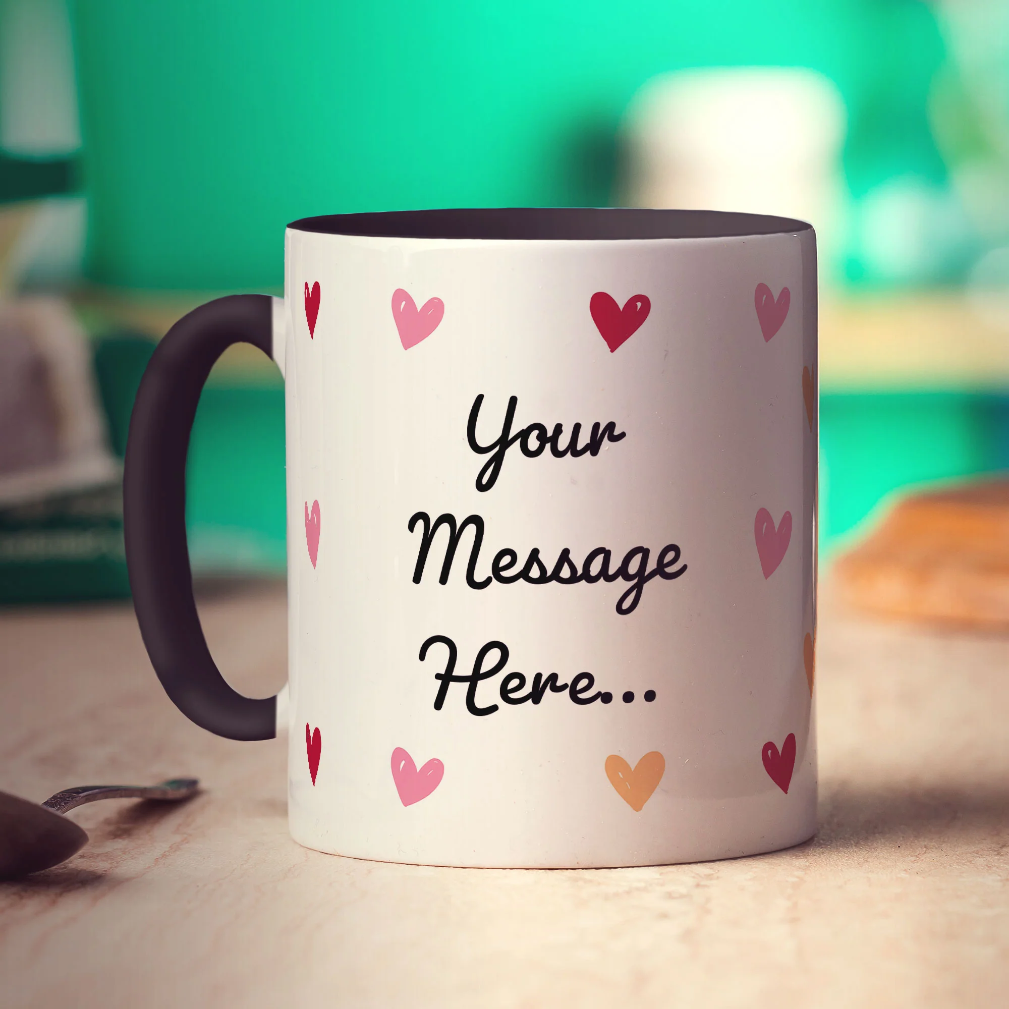 Hearts Personalised Photo Mug with Message - Image 9