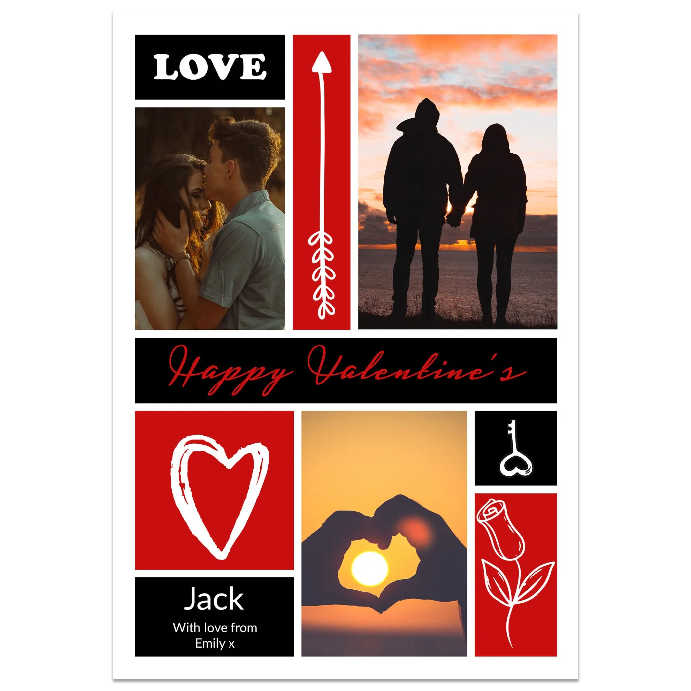 Photo Grid Personalised Valentine's Day Card
