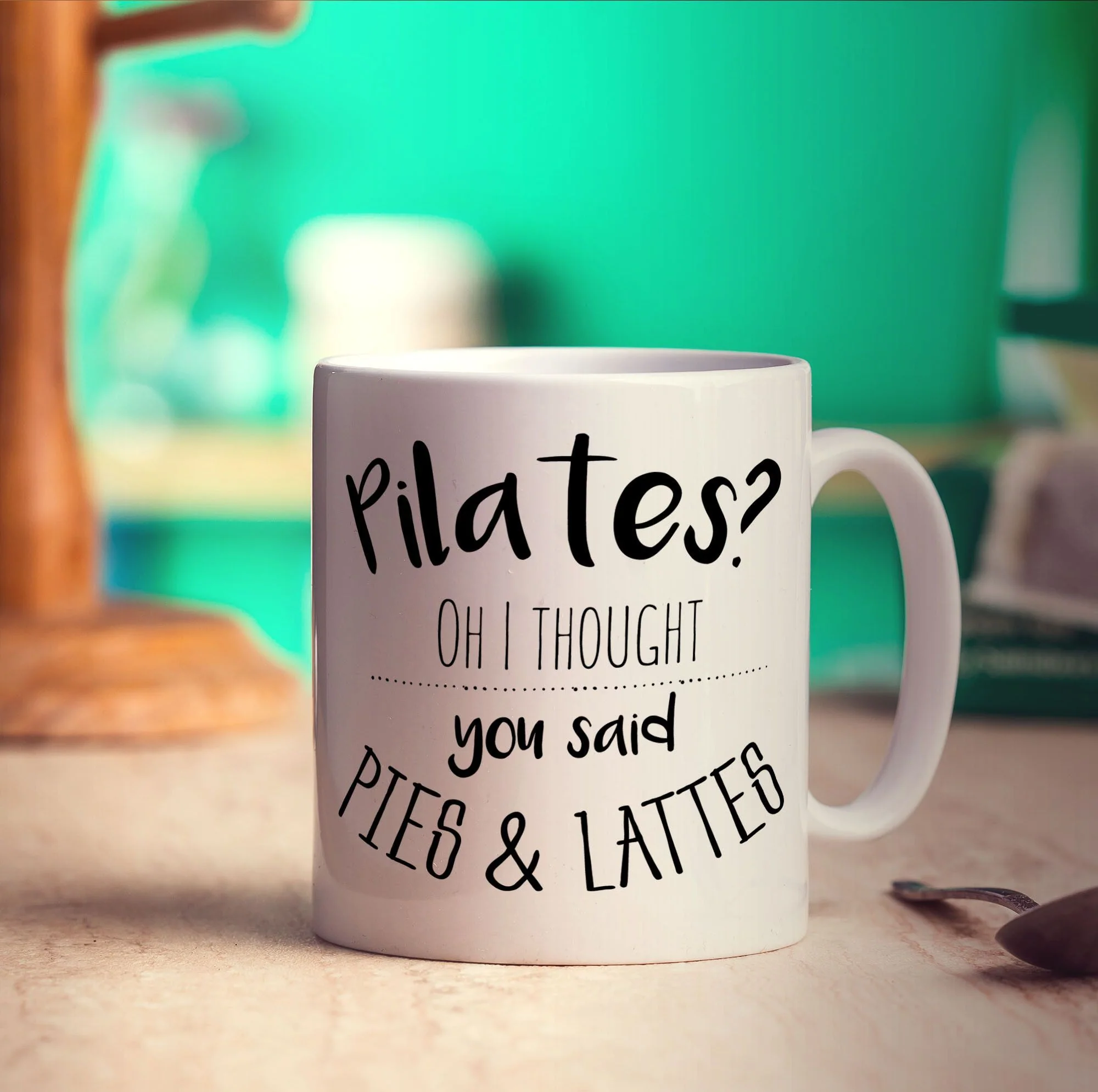 Pilates? Oh I Thought You Said Pies & Lattes Mug - Image 3