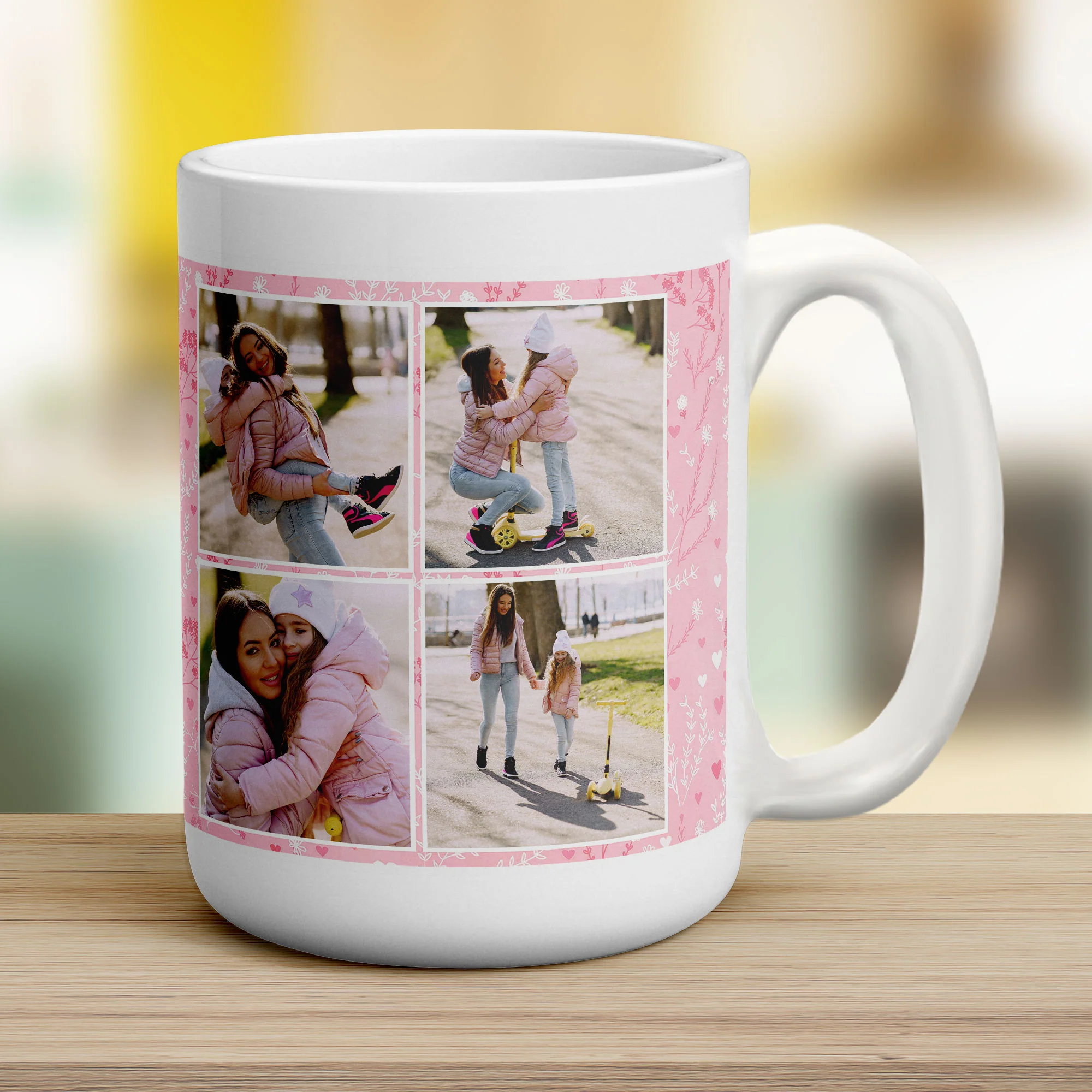 Pink 4 Photo Mother's Day Mug With Message - Image 12
