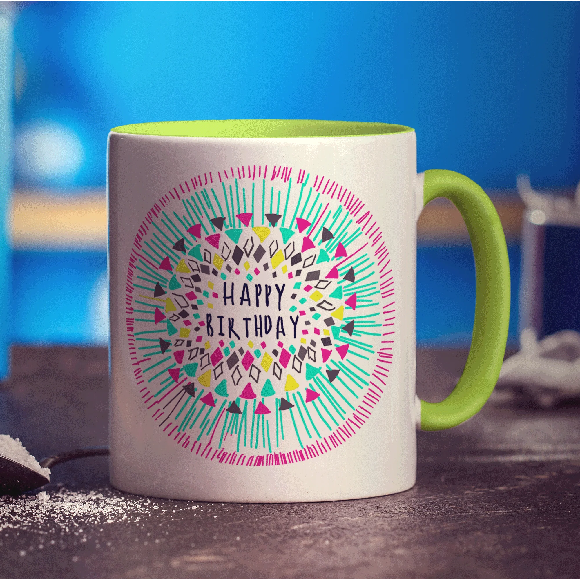 Pink Birthday Pattern Mug by Jessica Peppin - Image 5