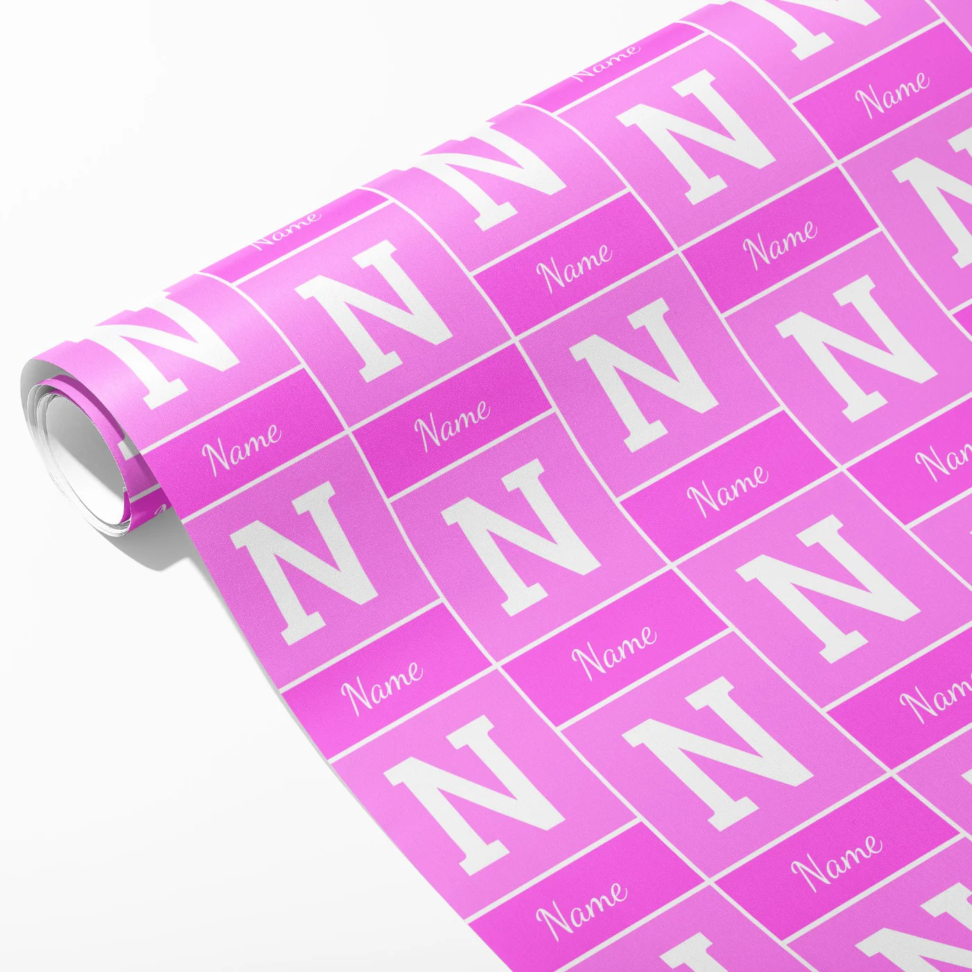 Pink Colour Name and Initial Wrapping Paper - Image 2