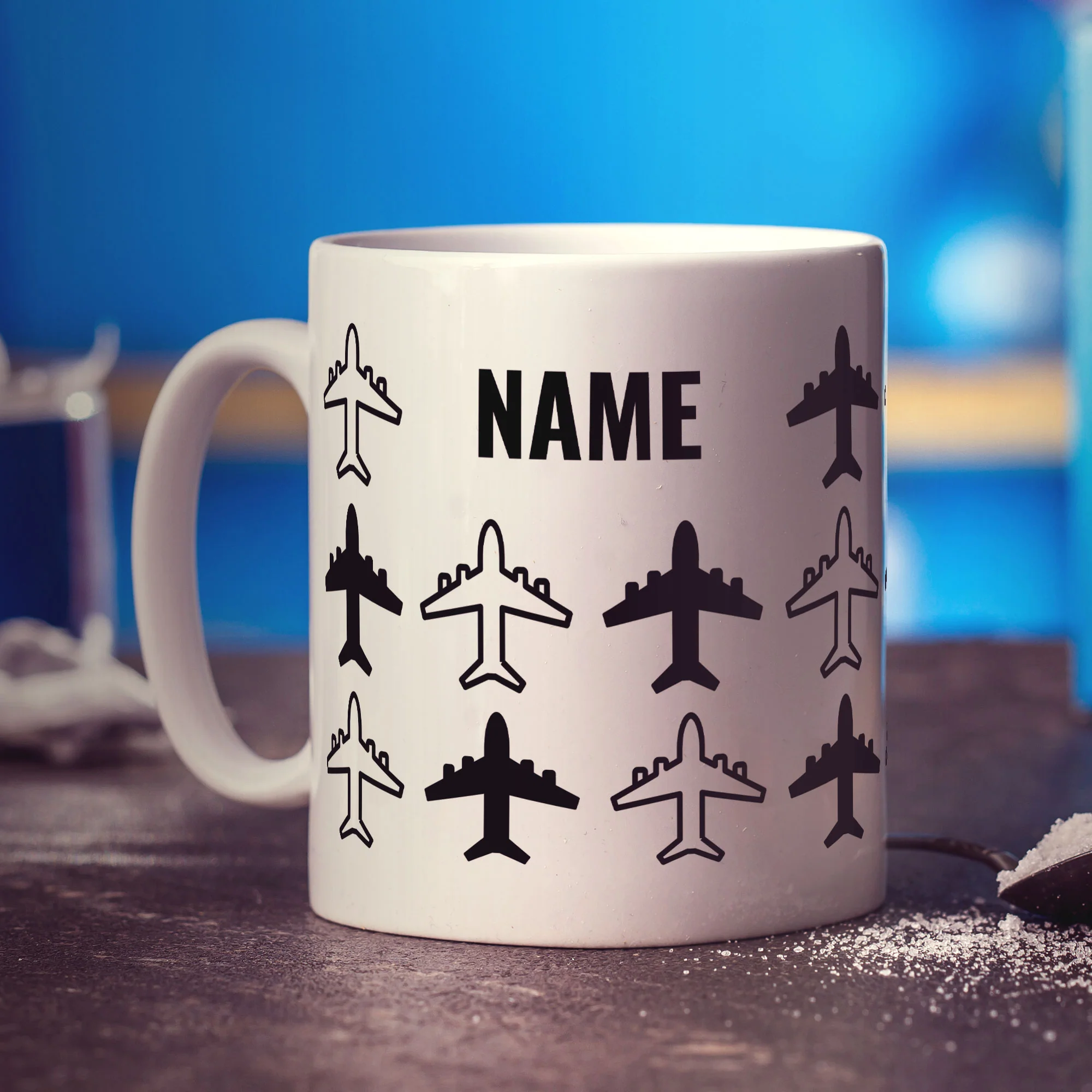 Planes Silhouette Personalised Mug - Image 6