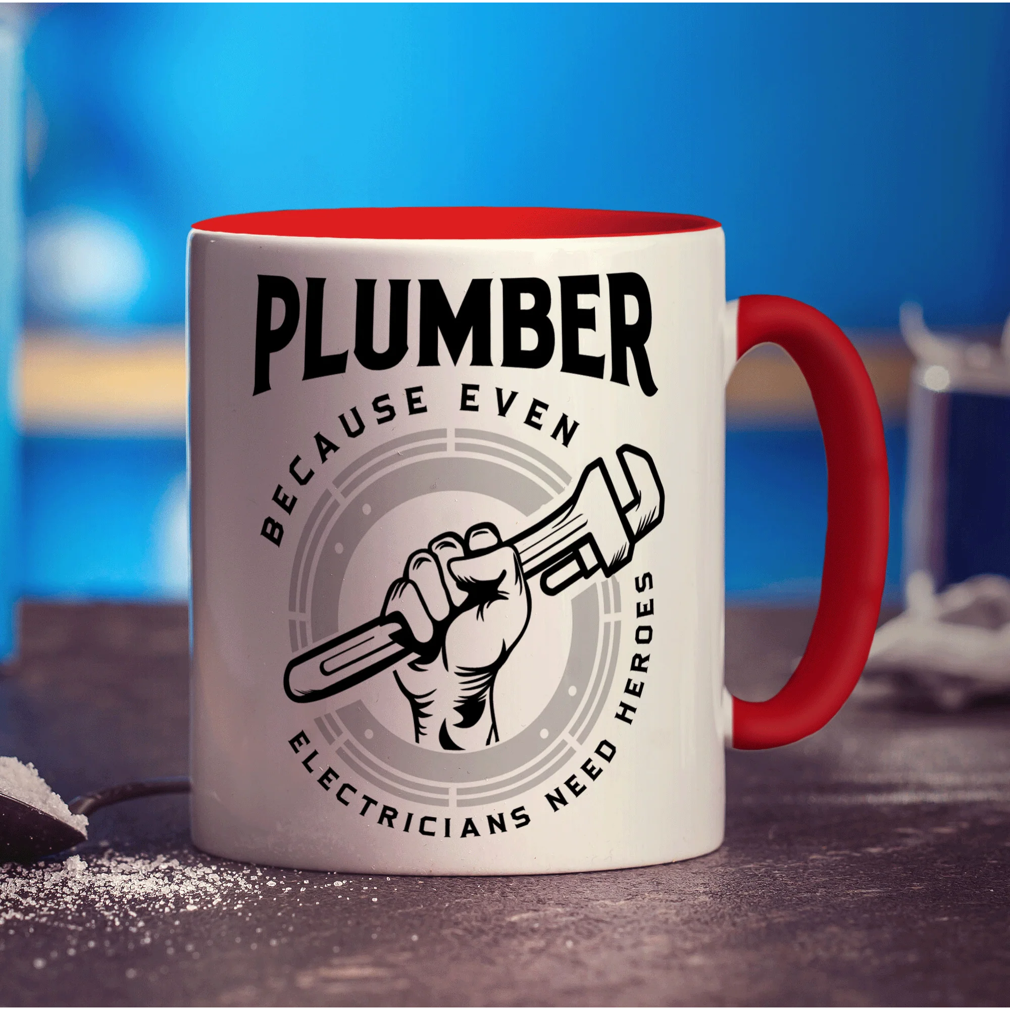 Plumber Because Even Electricians Need Heroes Mug - Image 11