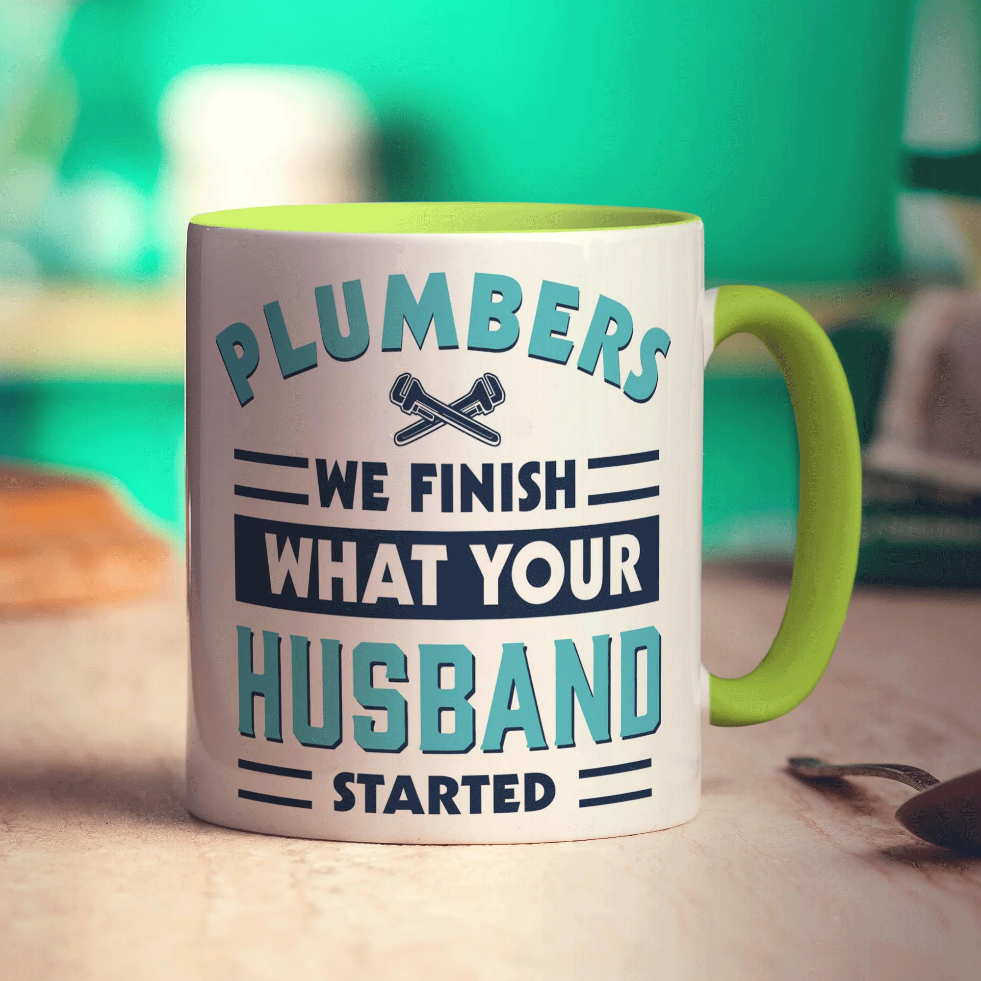 Plumbers We Finish What Your Husband Started Mug - Image 7