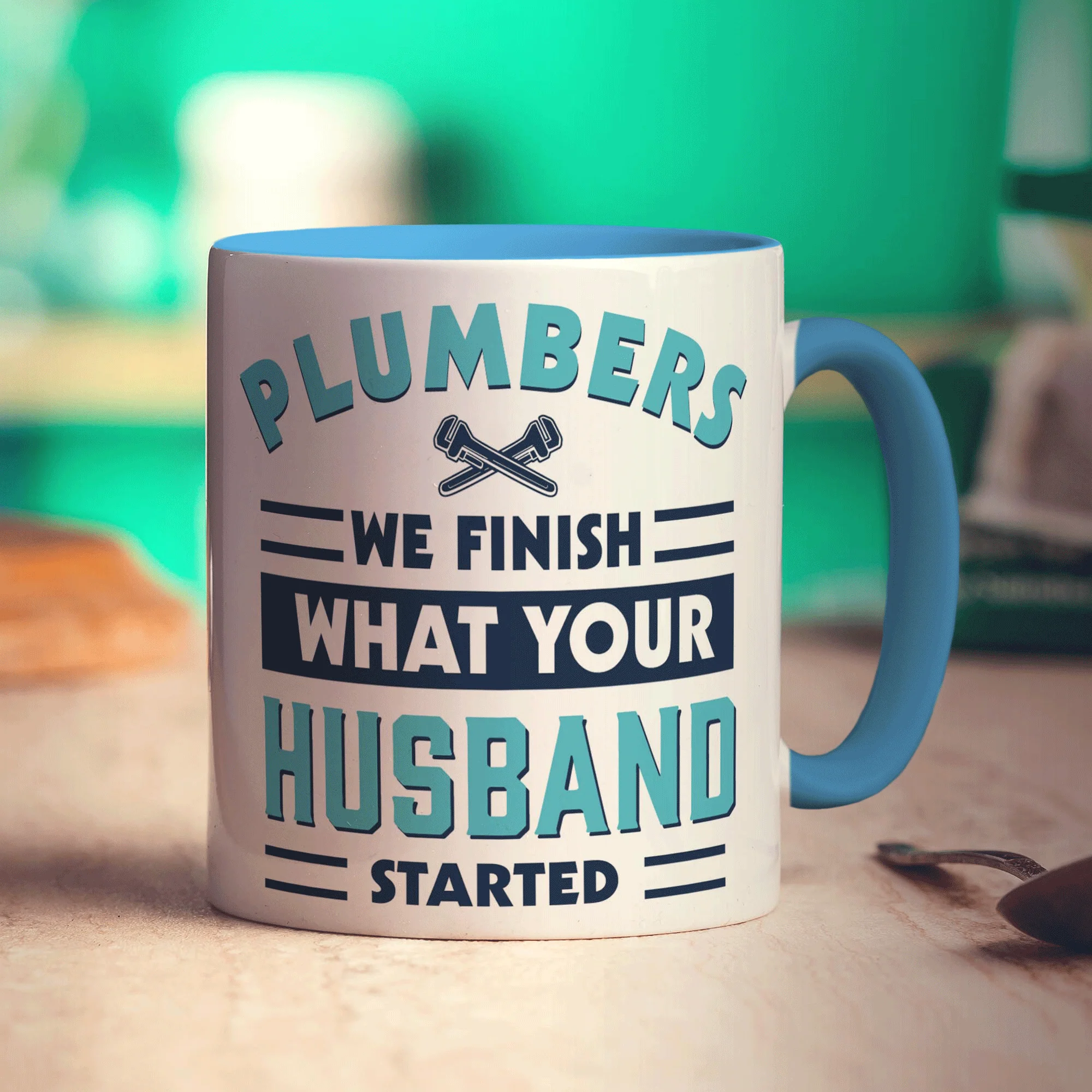 Plumbers We Finish What Your Husband Started Mug - Image 8