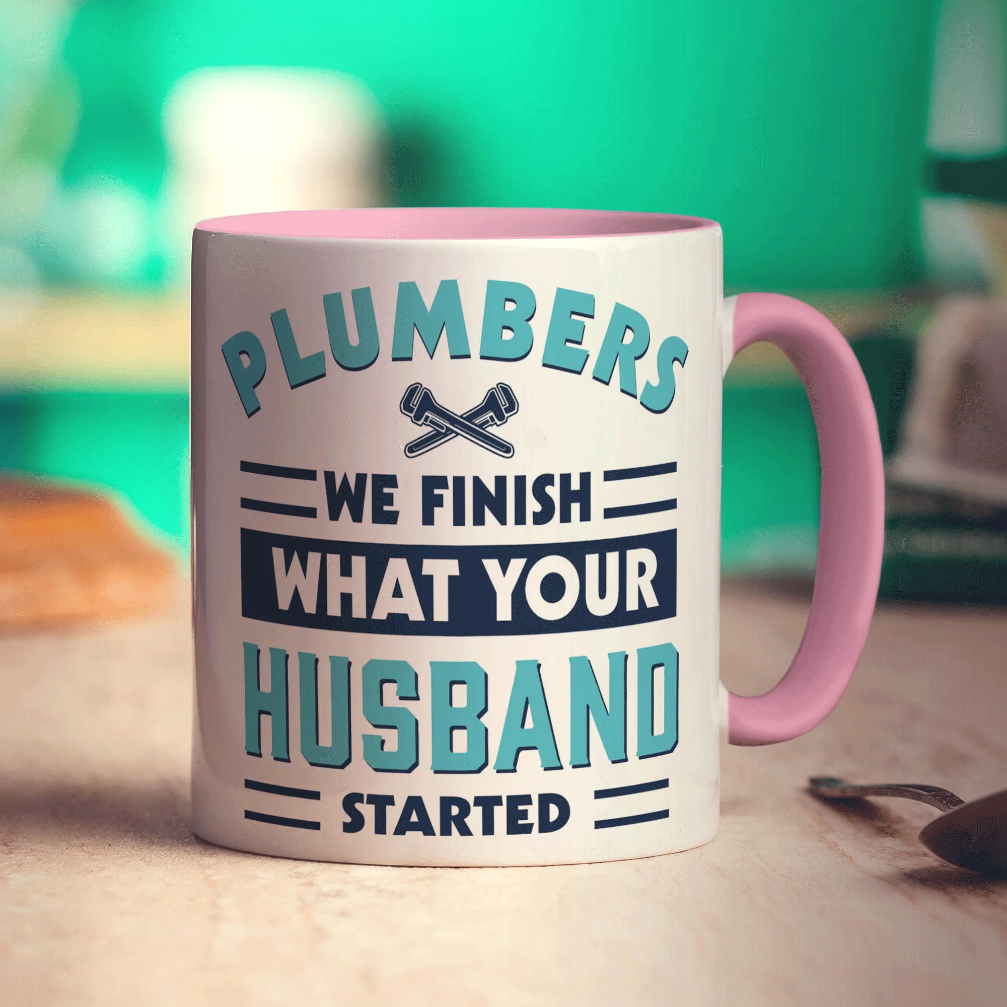 Plumbers We Finish What Your Husband Started Mug - Image 9