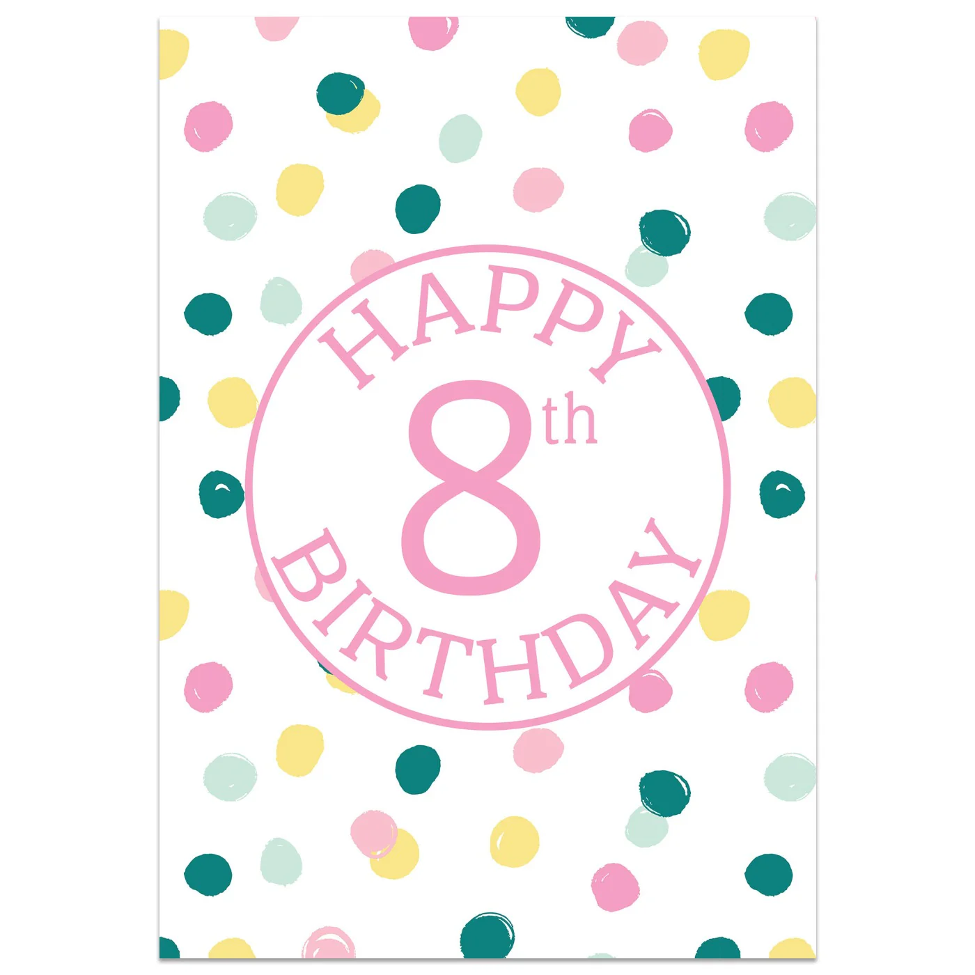 Polka Dot 8th Birthday Card