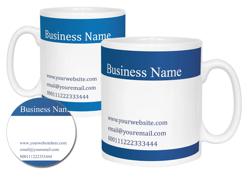Promotional Mug Blue Rim - Image 2