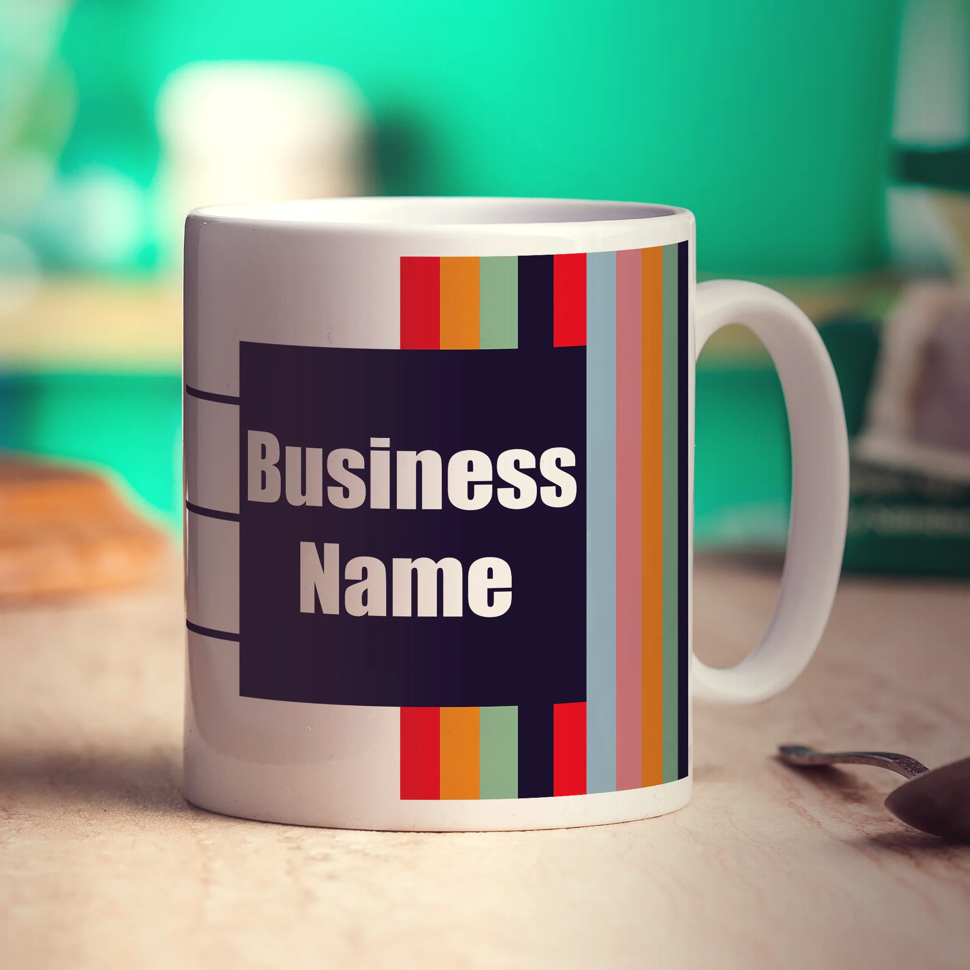 Promotional Mug with Funky Stripes - Image 4