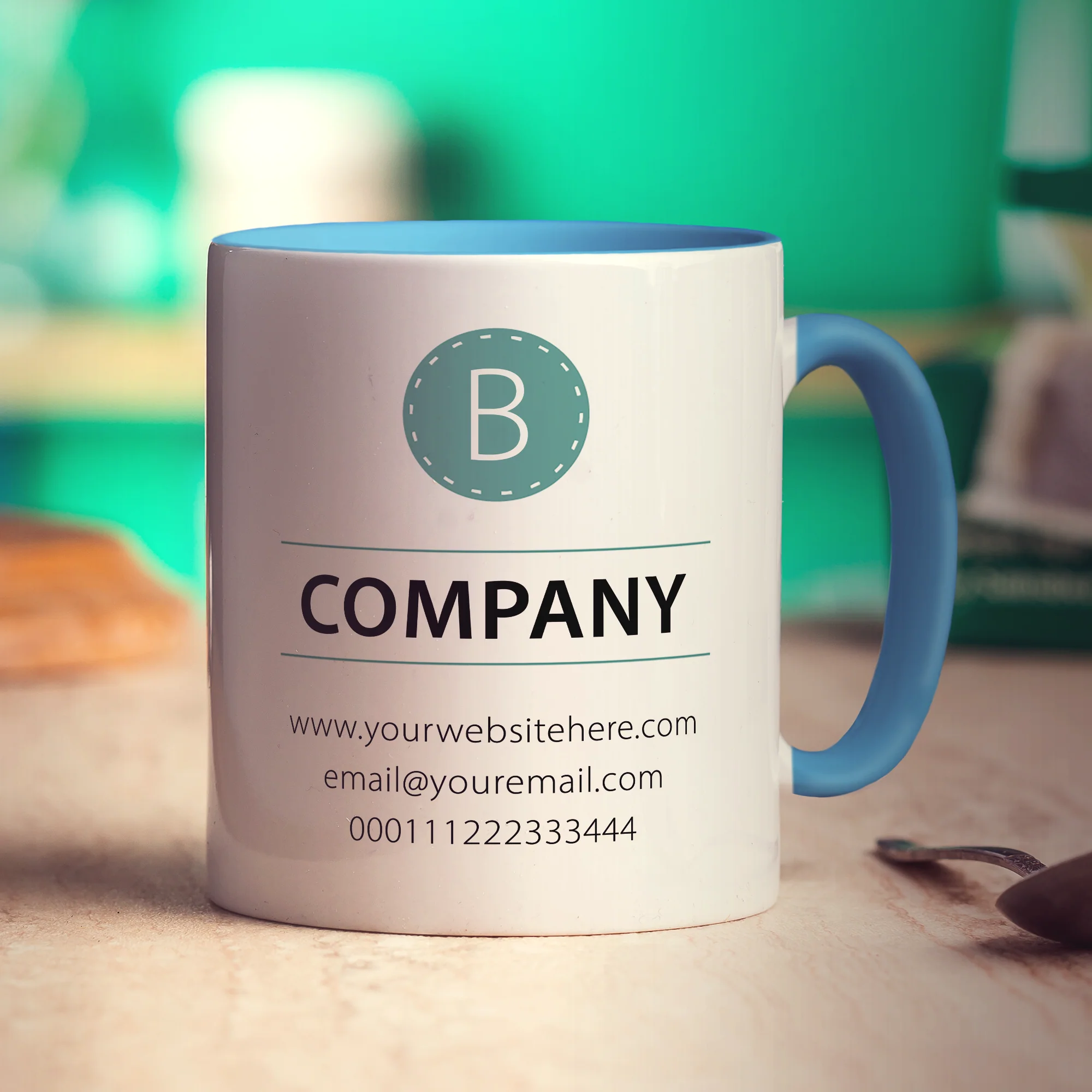 Promotional Mug with Teal Stamp - Image 5