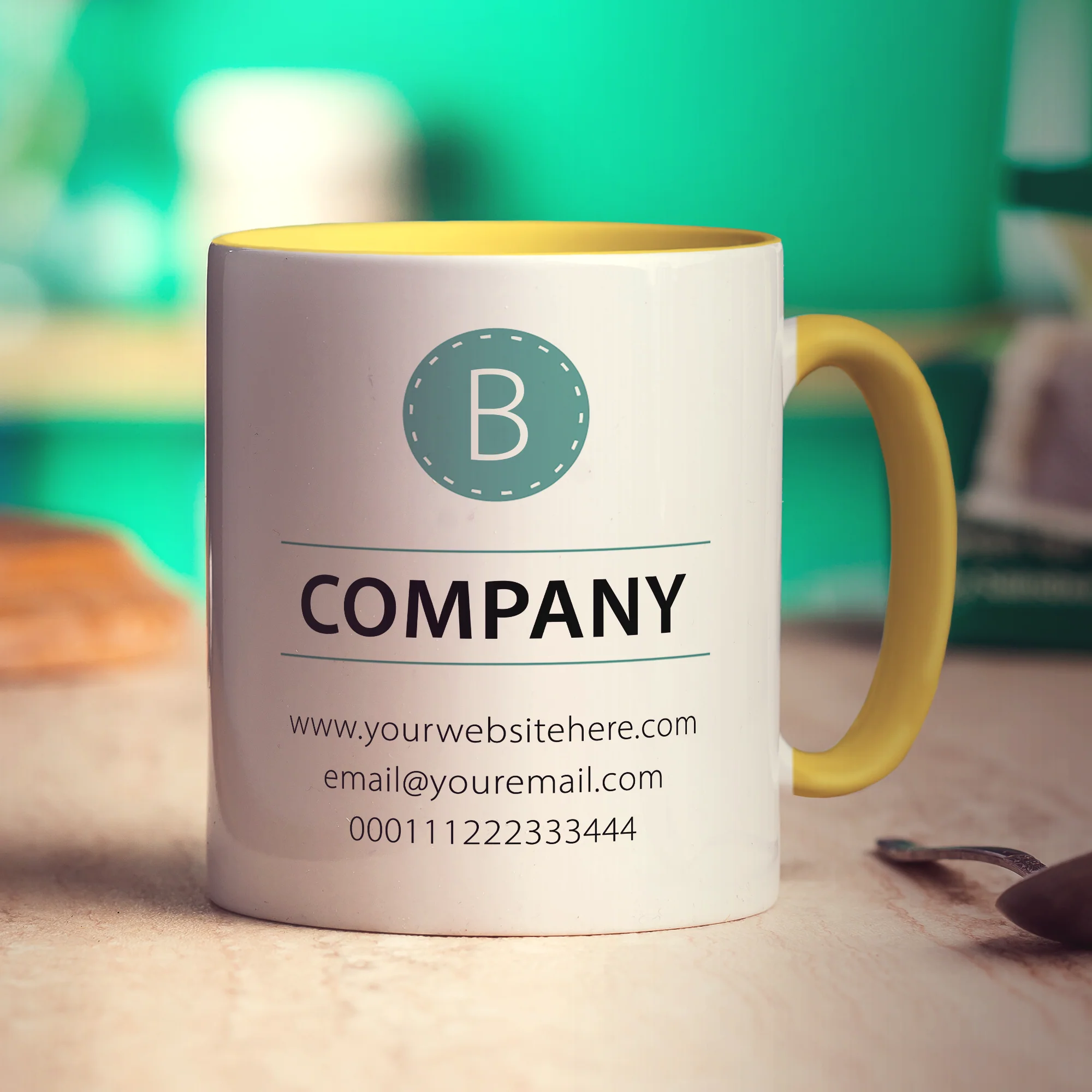 Promotional Mug with Teal Stamp - Image 6