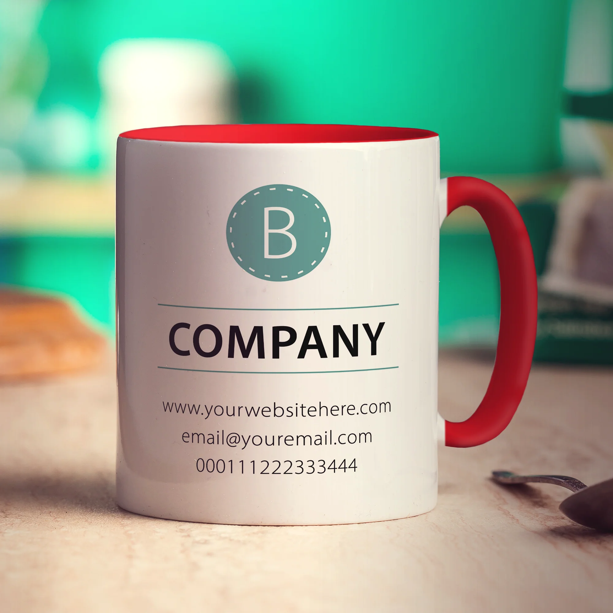 Promotional Mug with Teal Stamp - Image 8