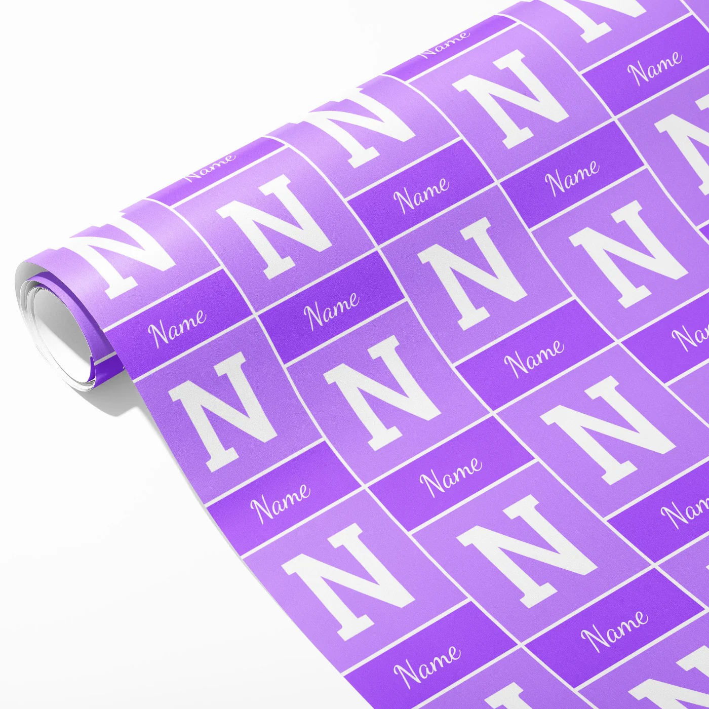 Purple Colour Name and Initial Wrapping Paper - Image 2