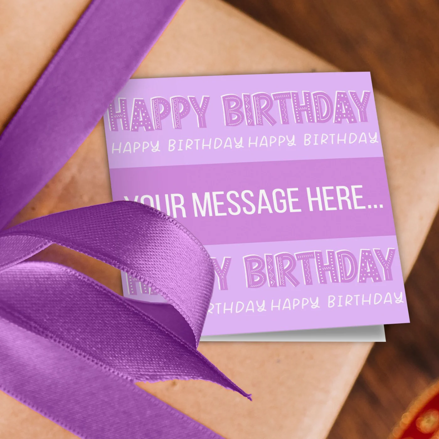 Purple Happy Birthday Message Wrapping Paper - Image 2