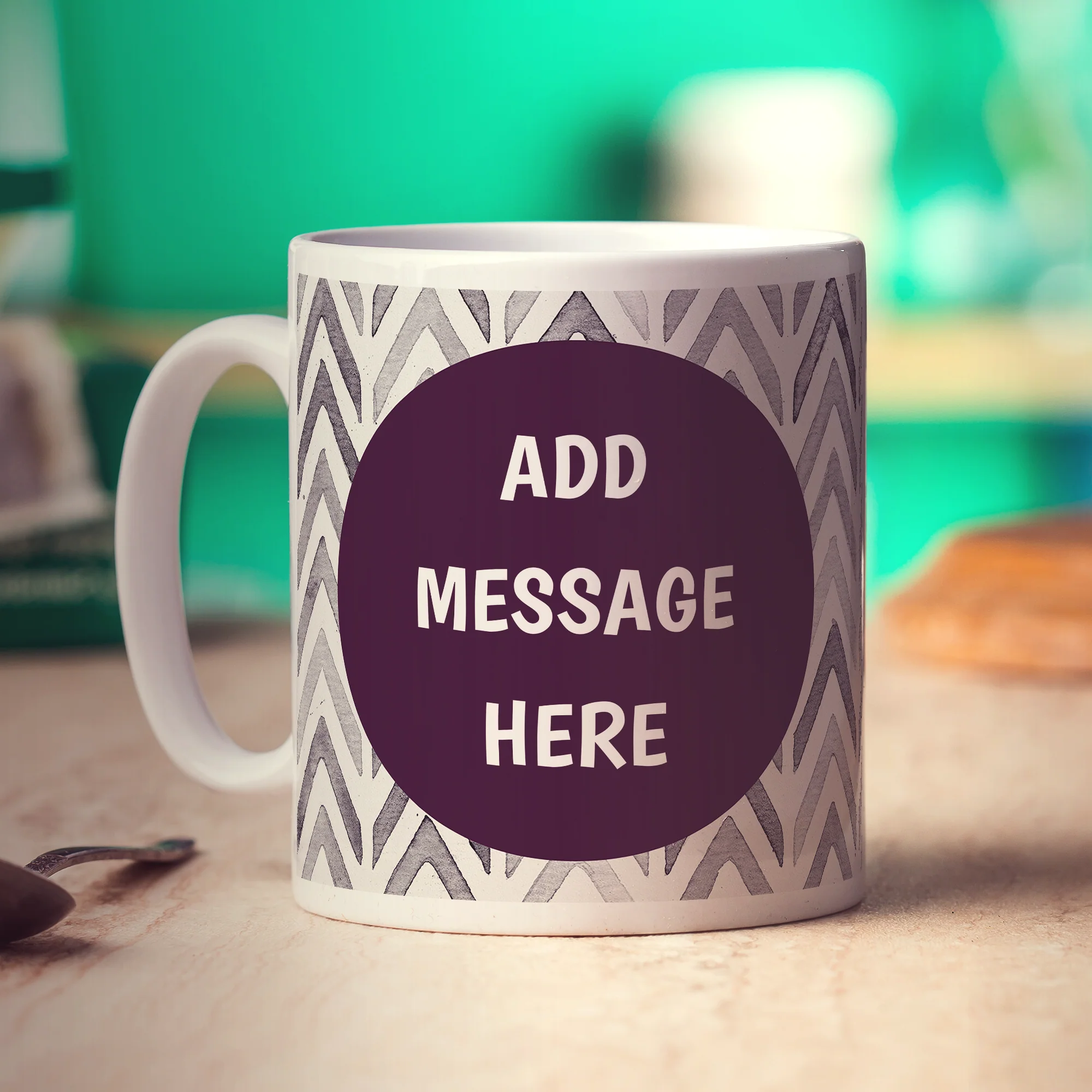 Purple Watercolour Chevron Photo Mug - Image 2