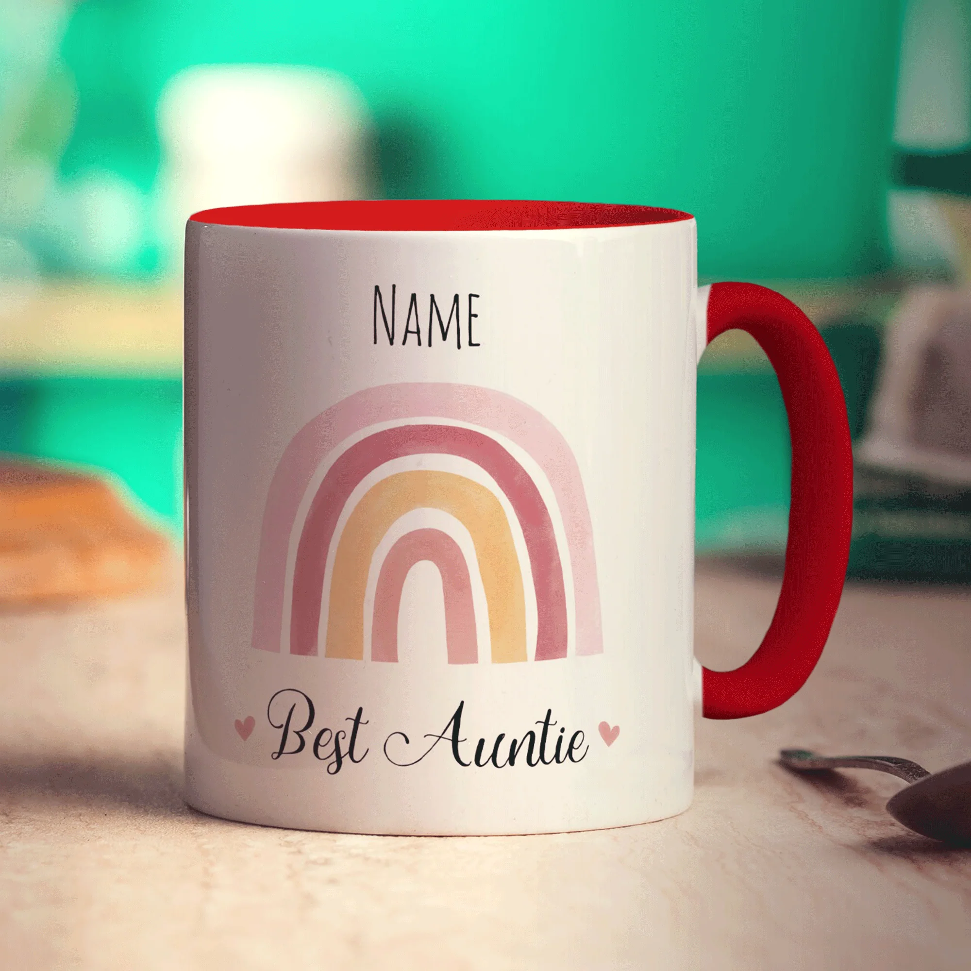 Rainbow Best Auntie Personalised Name Mug - Image 11