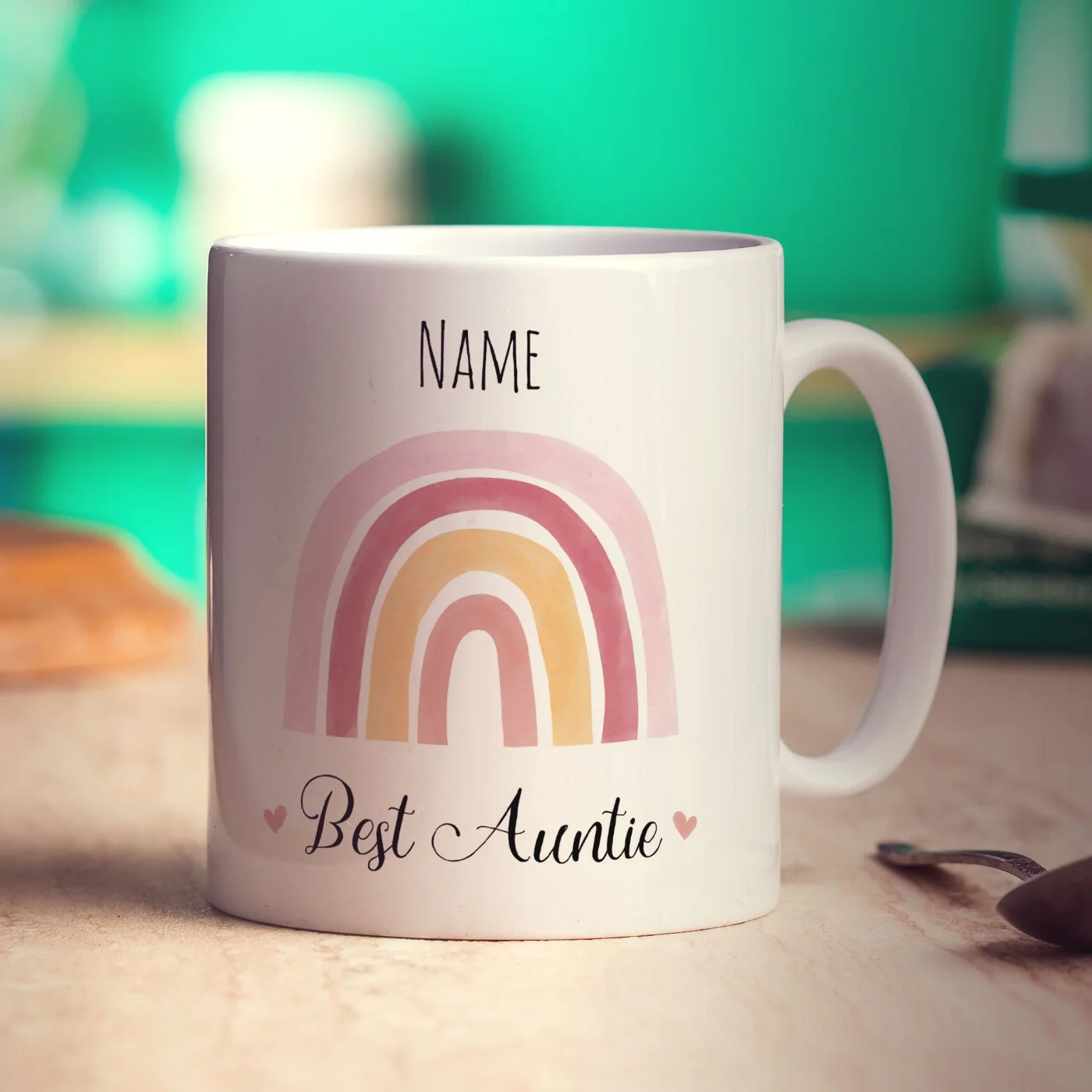 Rainbow Best Auntie Personalised Name Mug - Image 3
