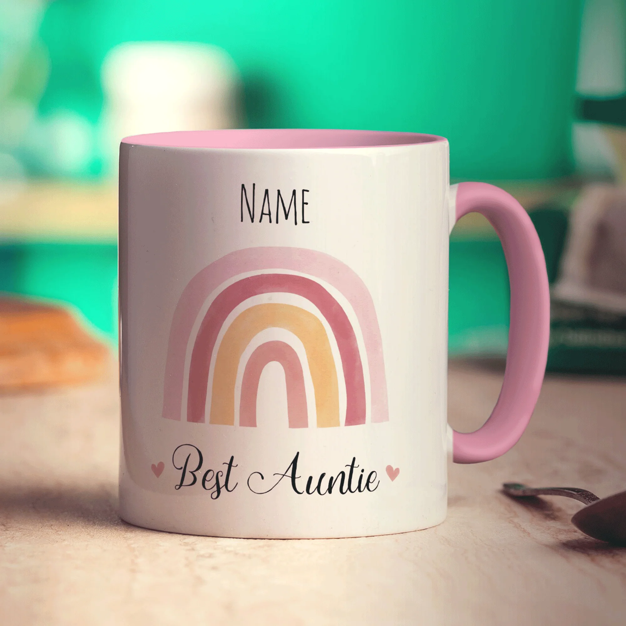 Rainbow Best Auntie Personalised Name Mug - Image 9
