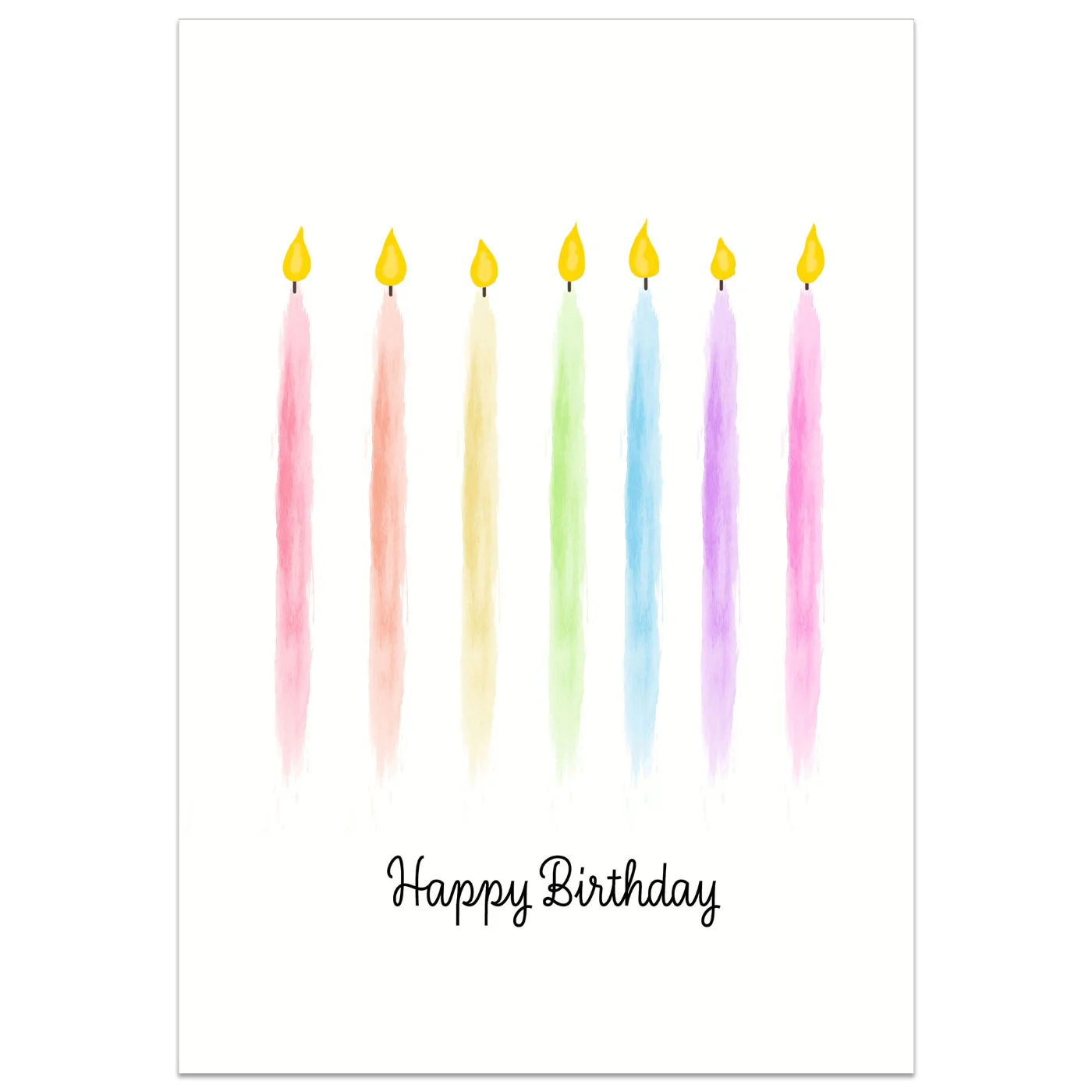 Rainbow Birthday Candles Card