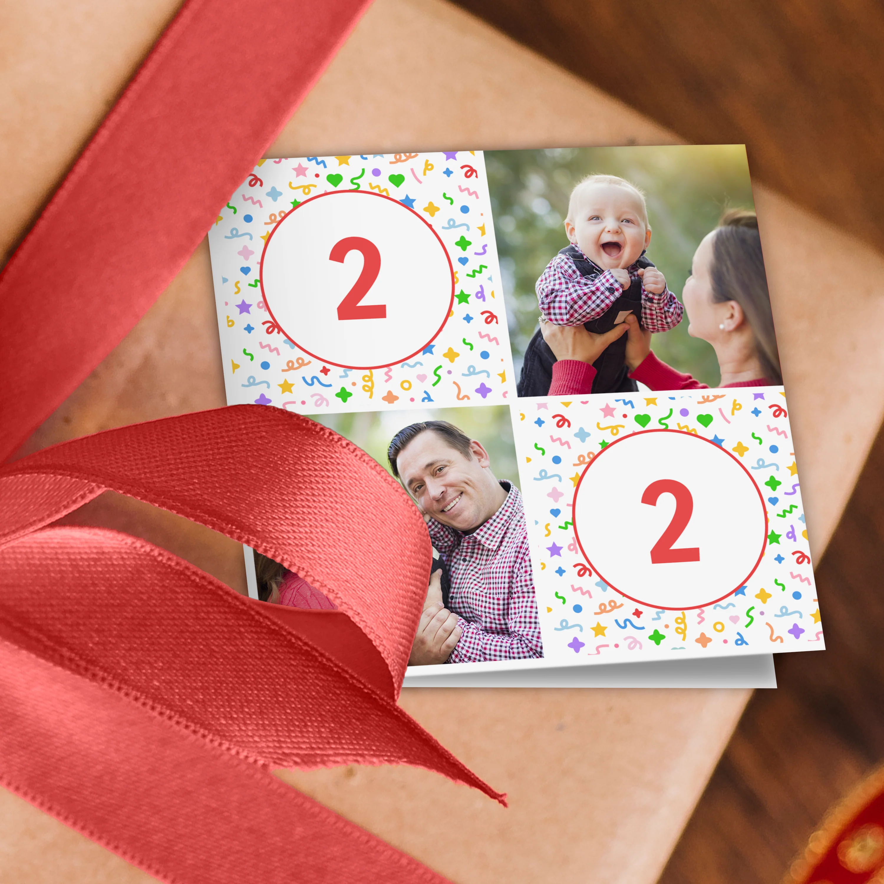 Rainbow Birthday Photo Wrapping Paper - Add Any Age - Image 2