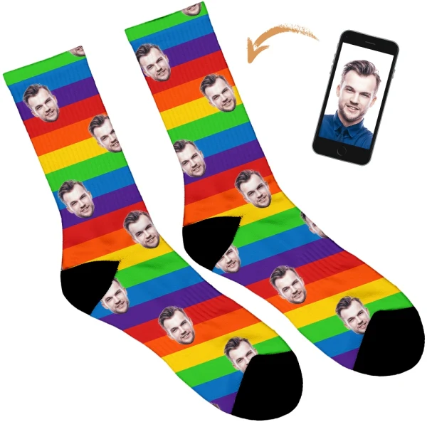 Personalised Rainbow Pride Socks - Image 2