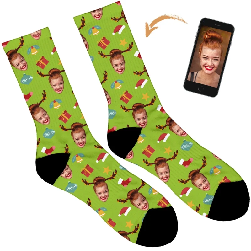 Reindeer Personalised Christmas Socks - Image 108