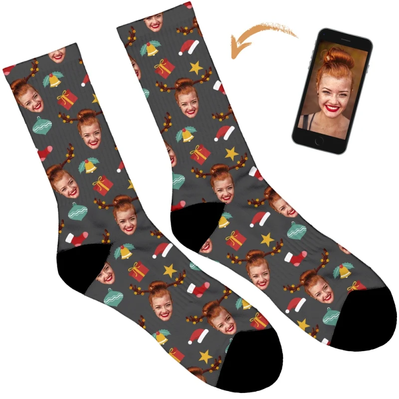 Reindeer Personalised Christmas Socks - Image 27