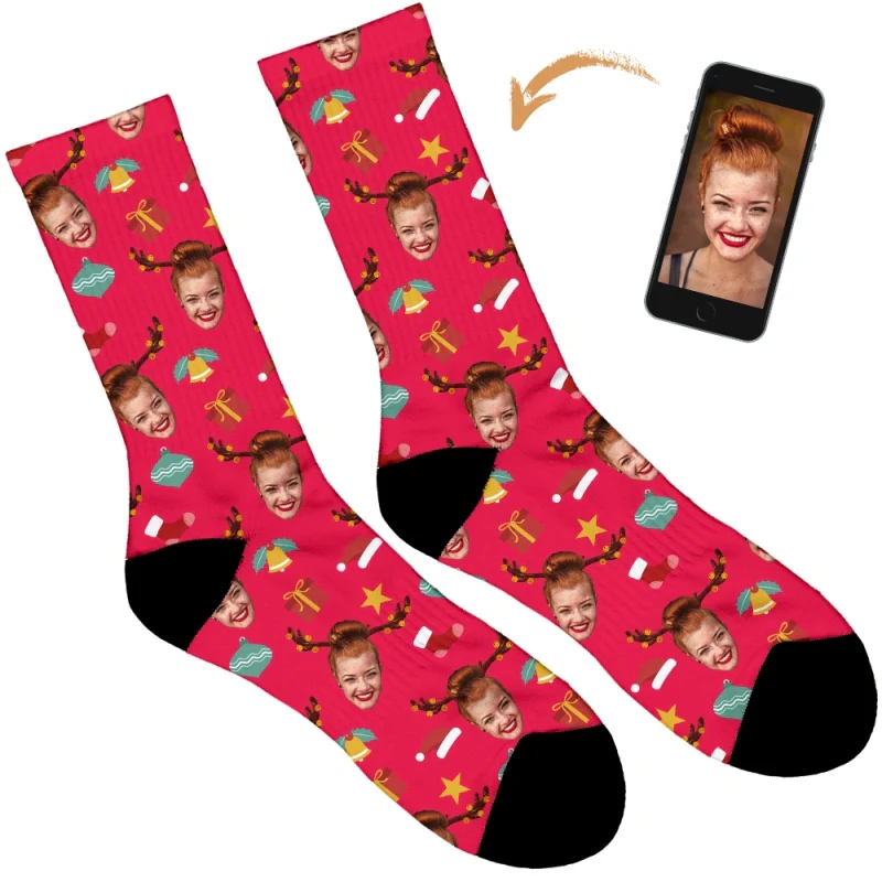 Reindeer Personalised Christmas Socks - Image 31