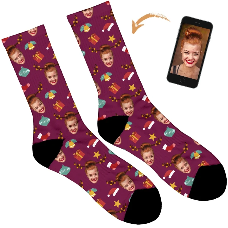Reindeer Personalised Christmas Socks - Image 62
