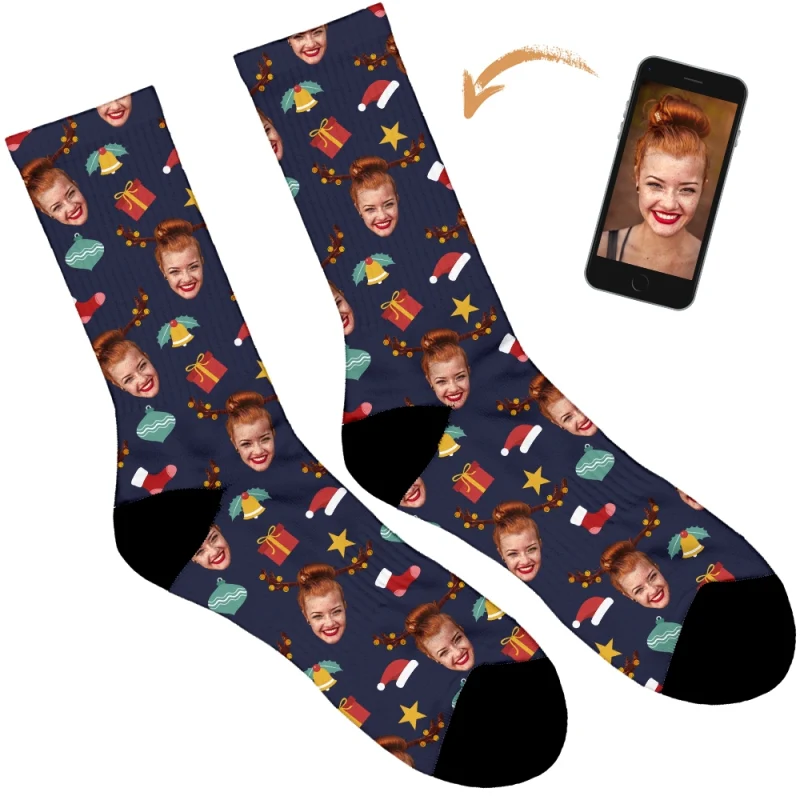 Reindeer Personalised Christmas Socks - Image 90