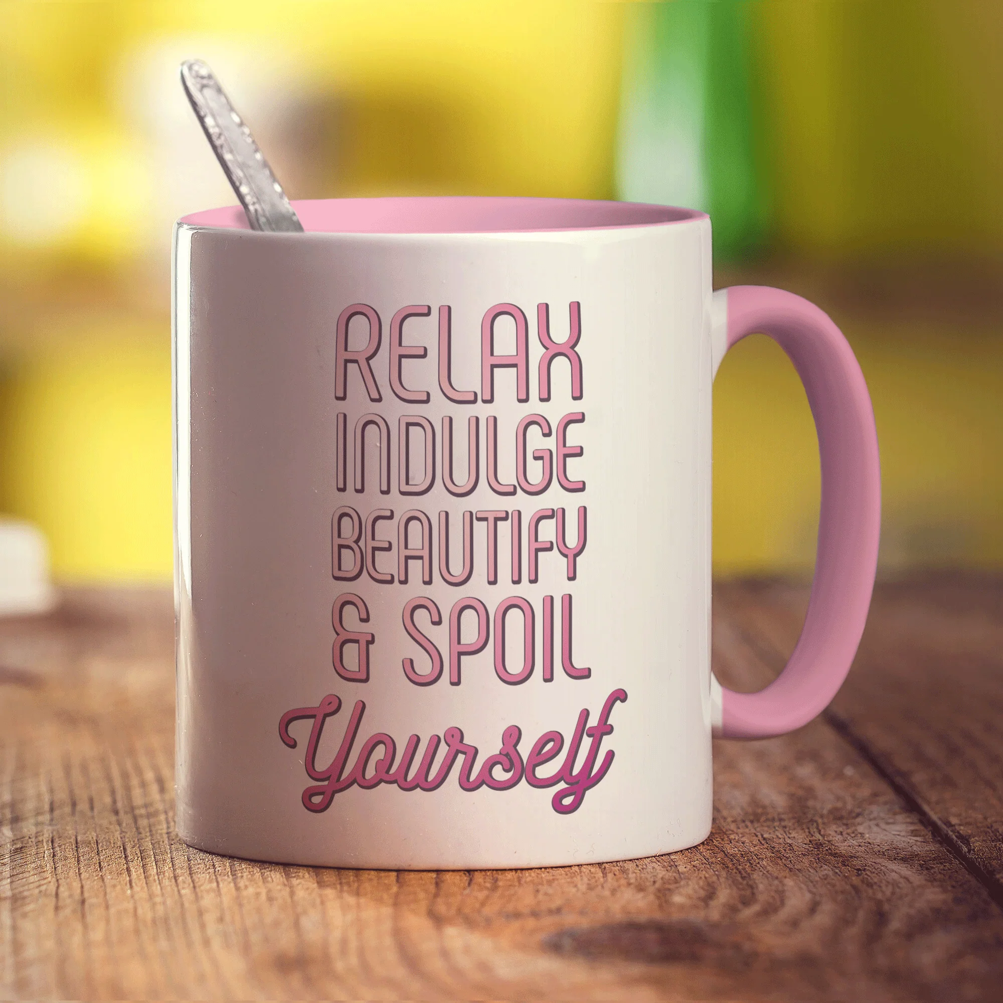 Relax Indulge Beautify & Spoil Yourself Mug - Image 9