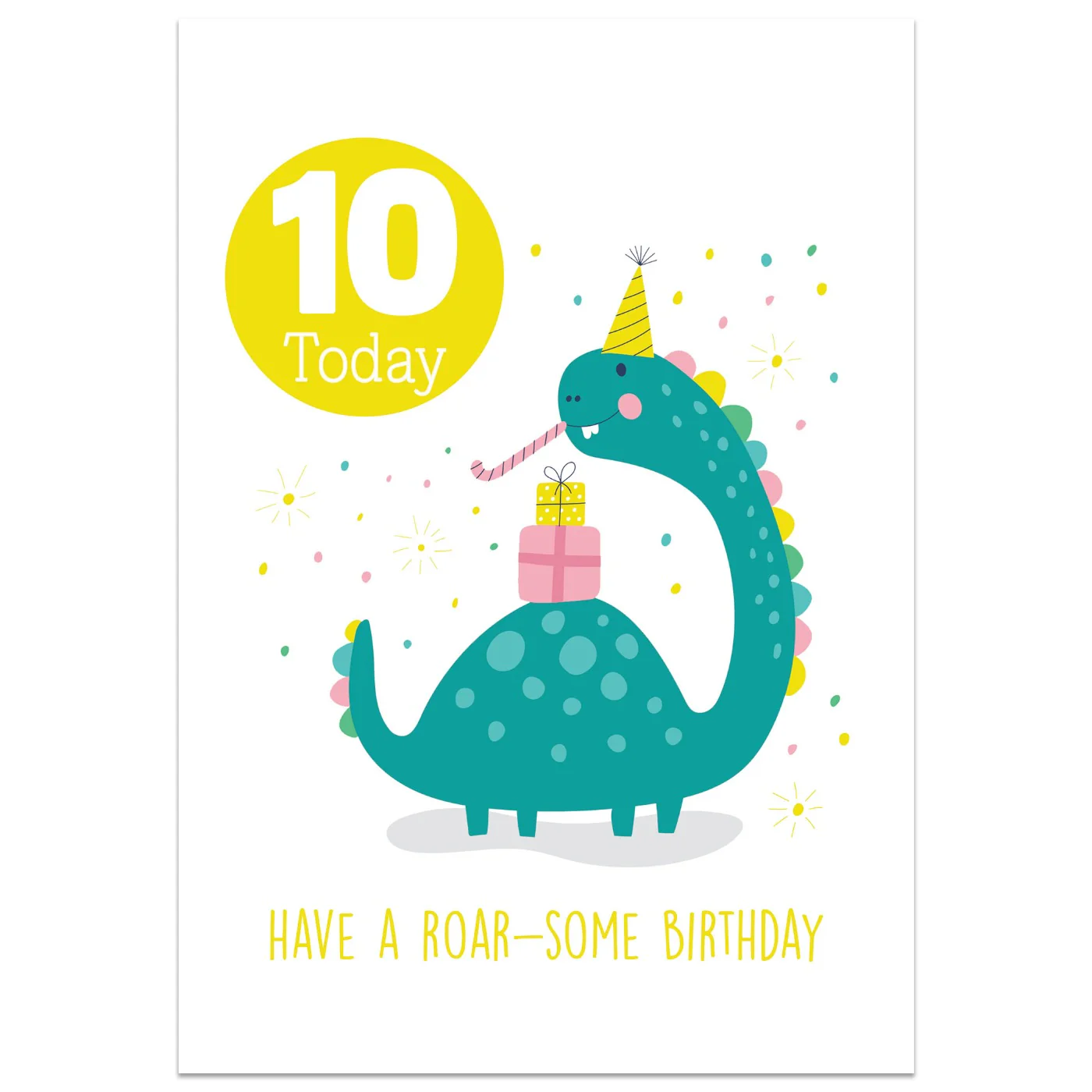 Roarsome 10th Birthday Dinosaur Card