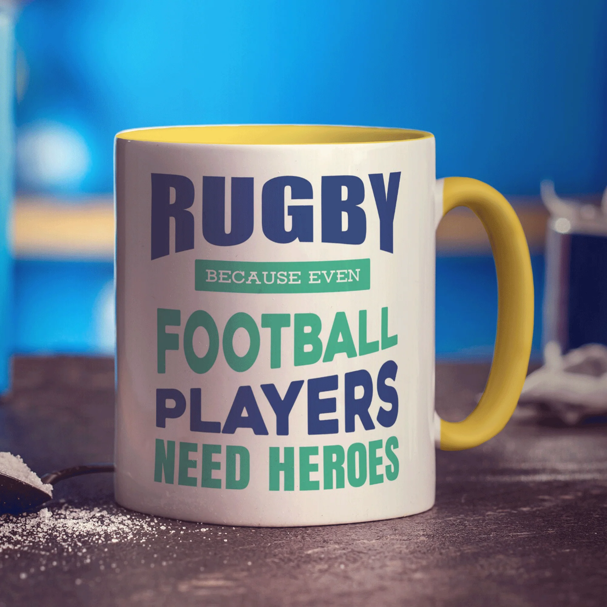Rugby Because Even Football Players Need Heroes Mug - Image 7